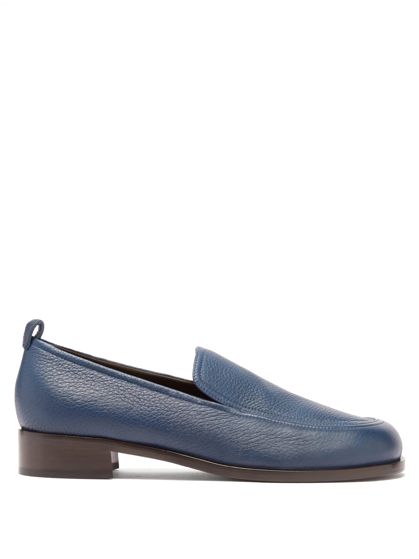 Topstitched leather loafers - 1