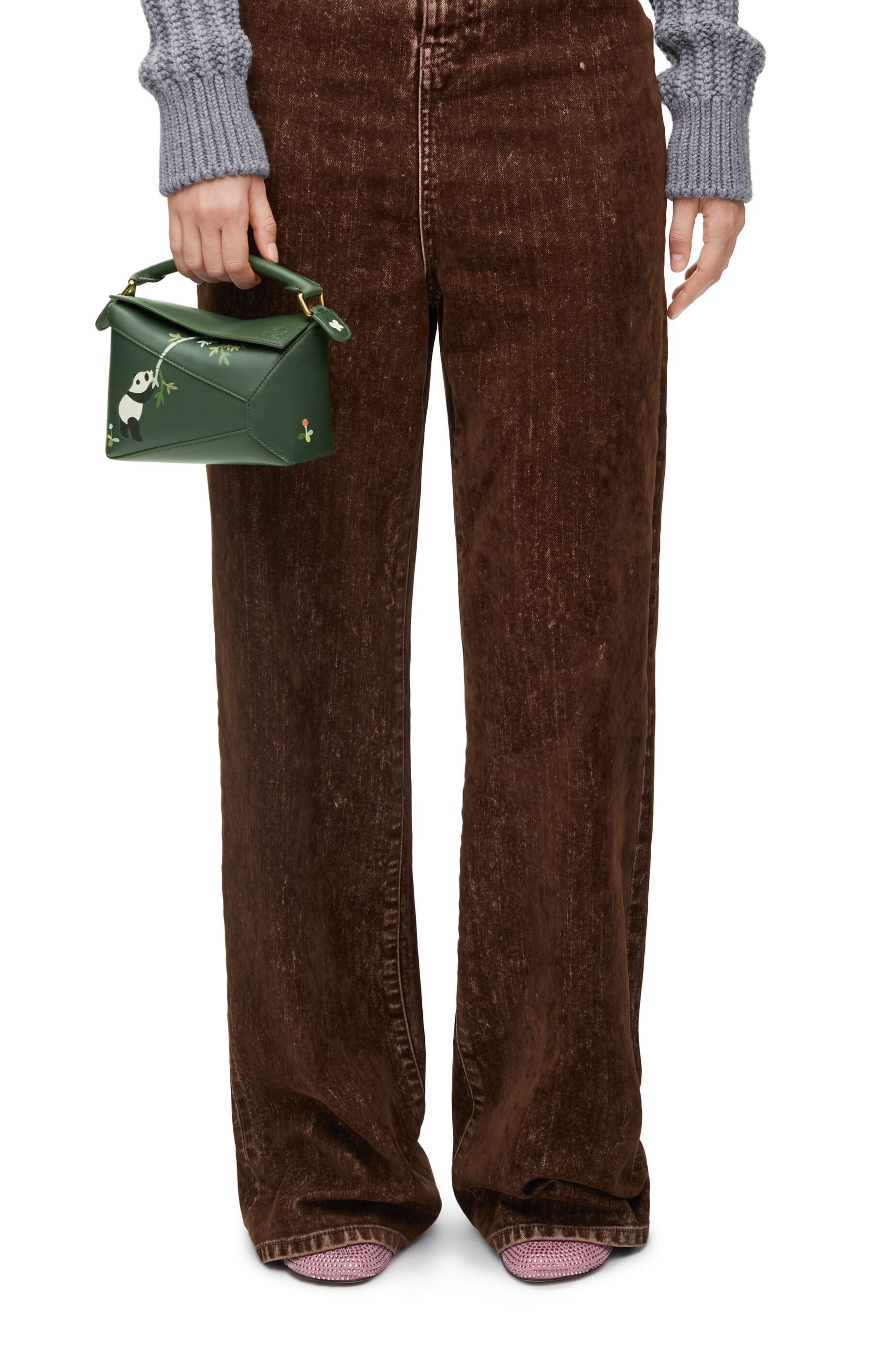 Panda mini Puzzle bag in satin calfskin - 4