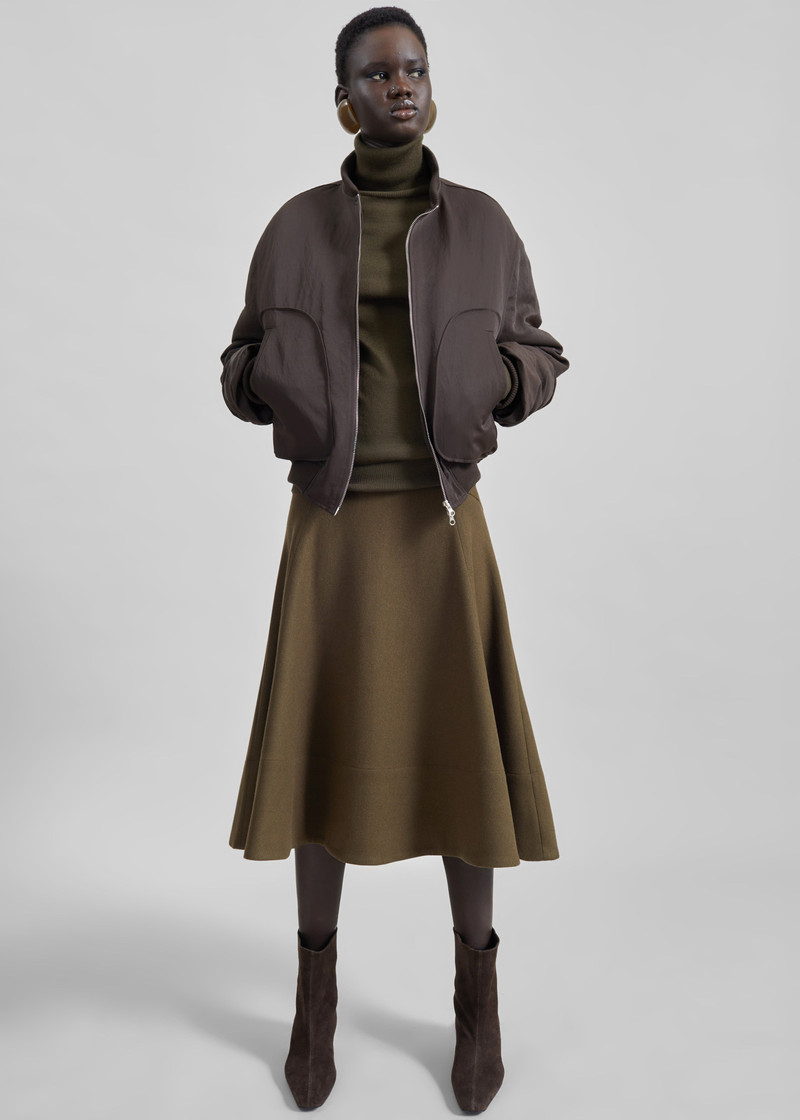 Valdres Padded Bomber Jacket - Brown 5