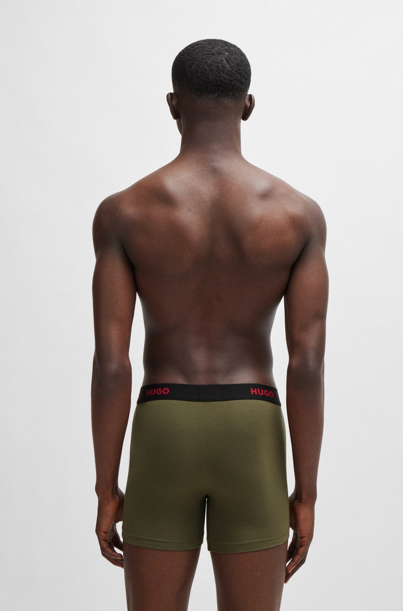 HUGO THREE-PACK OF STRETCH-COTTON BOXER BRIEFS WITH LOGO outlook