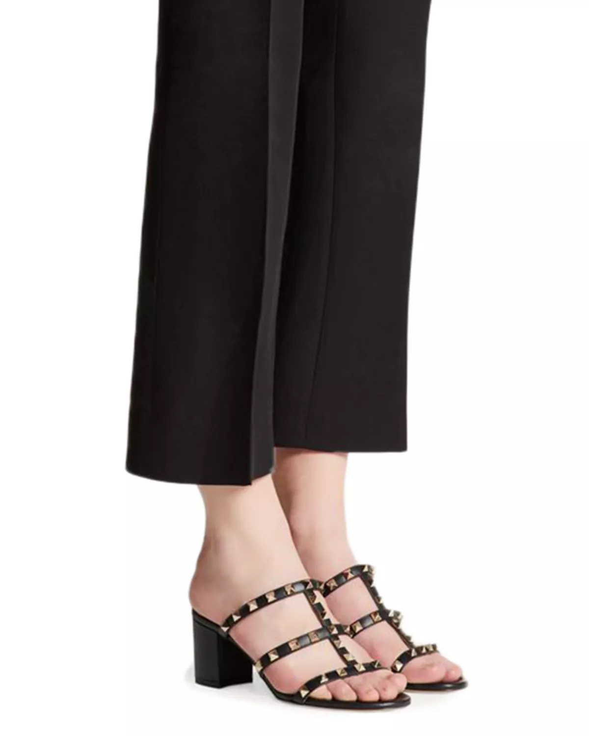 Women's Rockstud Block Heel Slide Sandals - 2