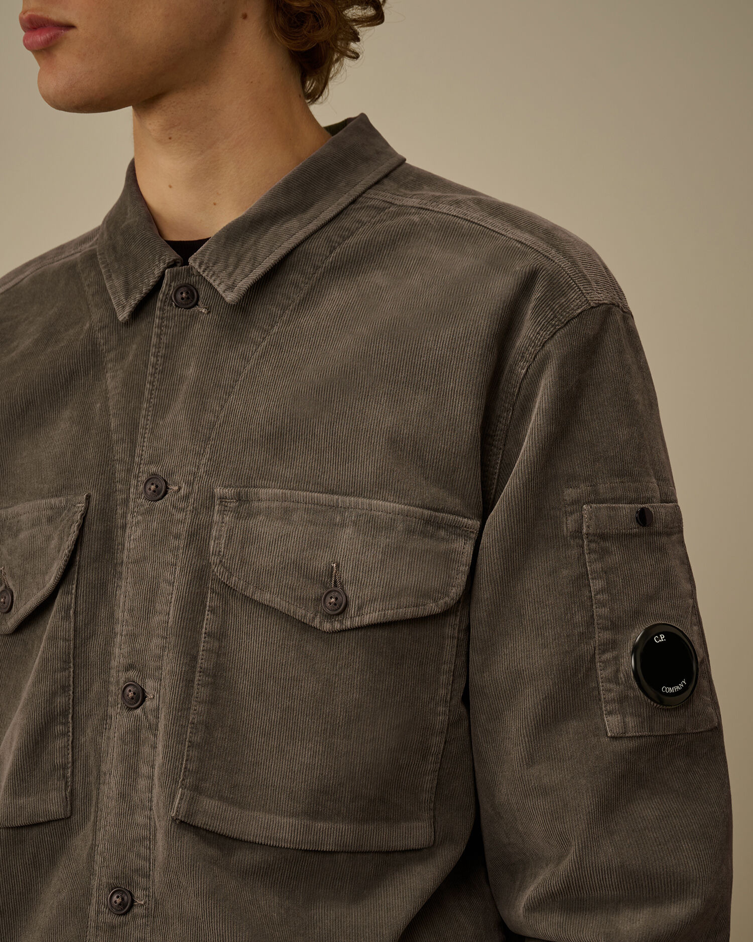 Corduroy Lens Button Overshirt - 5