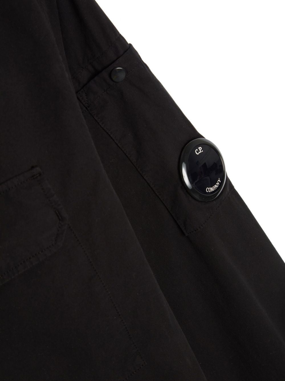 Lens-detail zip-up shirt jacket - 3