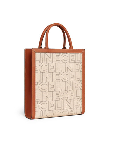 CELINE Small Vertical Cabas Celine in Textile with Celine All-Over Print Natural/Tan outlook