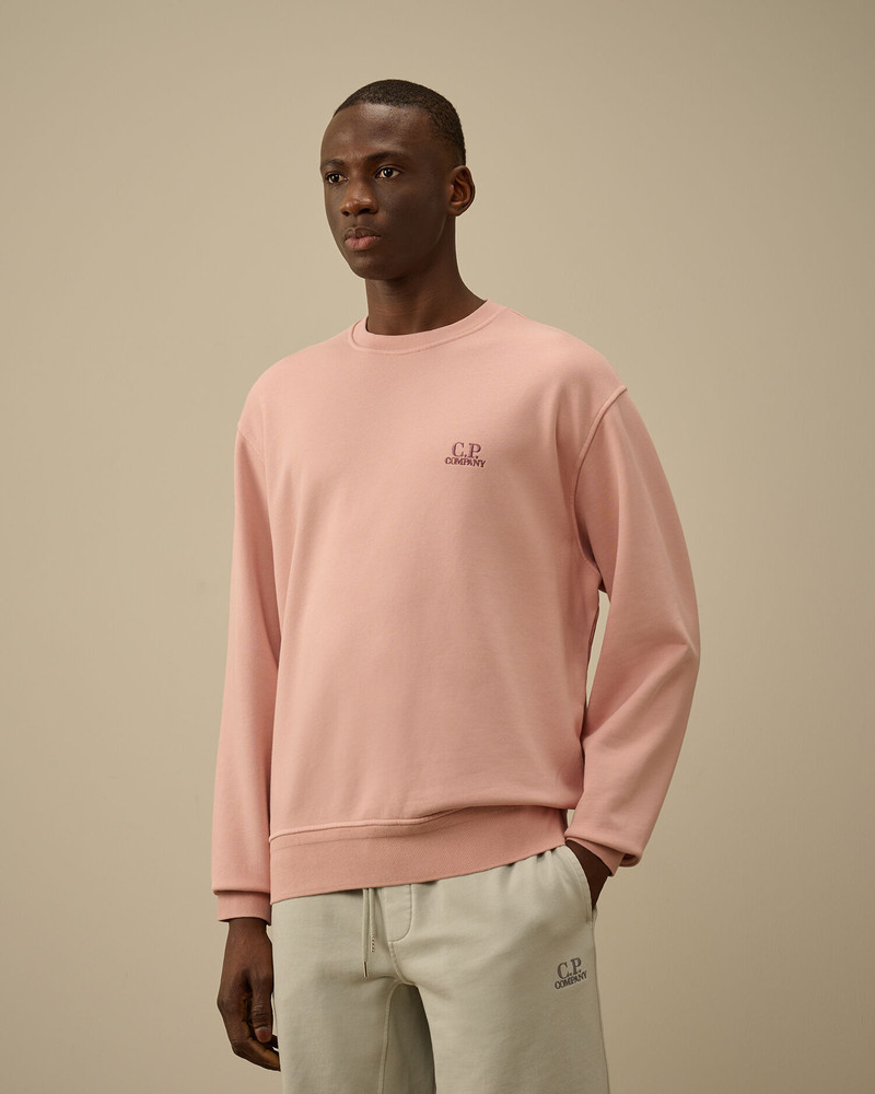 코튼 대각선 Fleece Crewneck 로고 스웨터 3