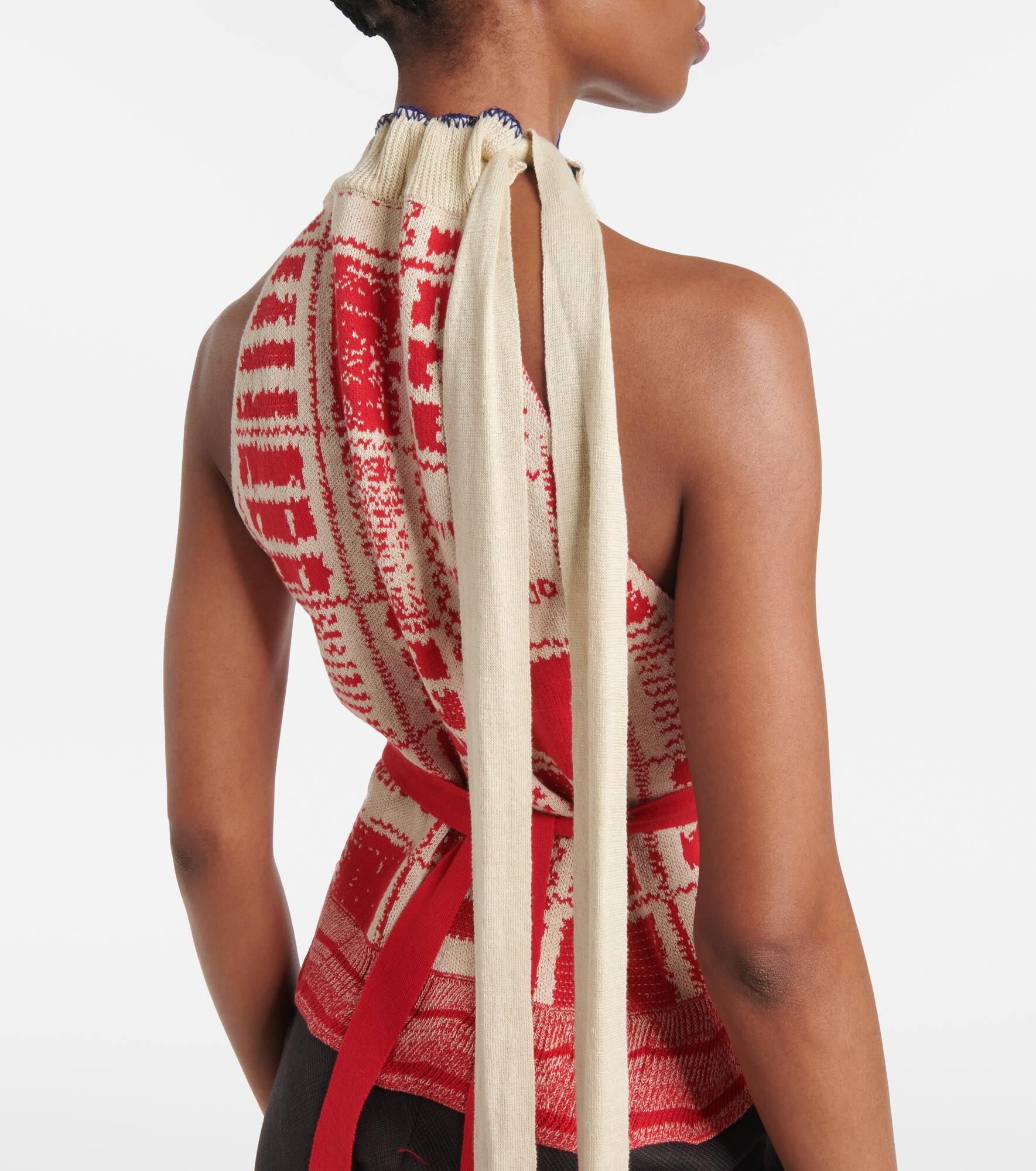 Checked hemp and cotton top - 5