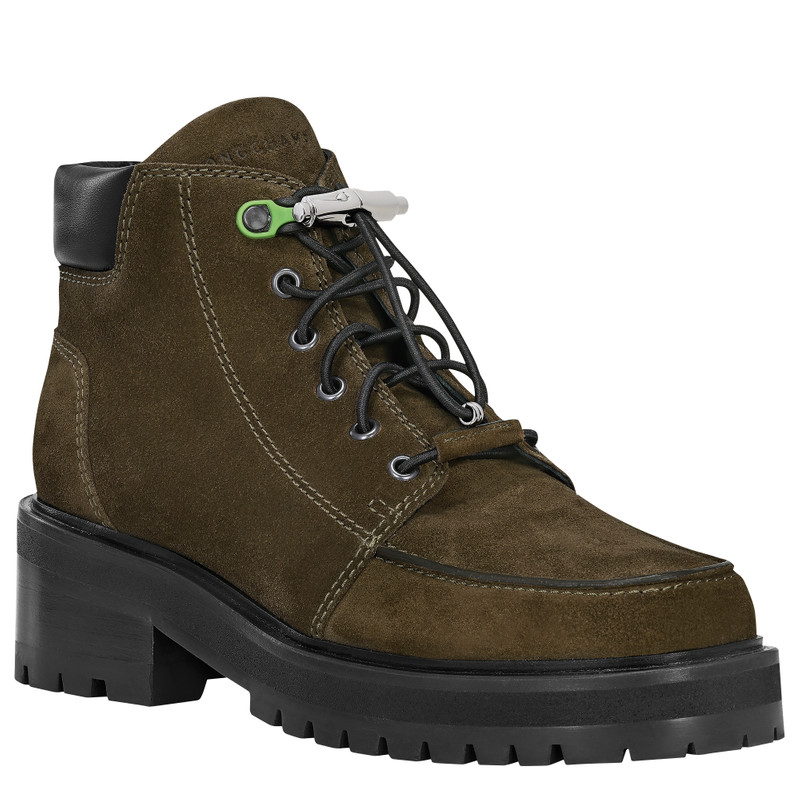 Longchamp La Baroudeuse Low Boots Olive - Leather outlook