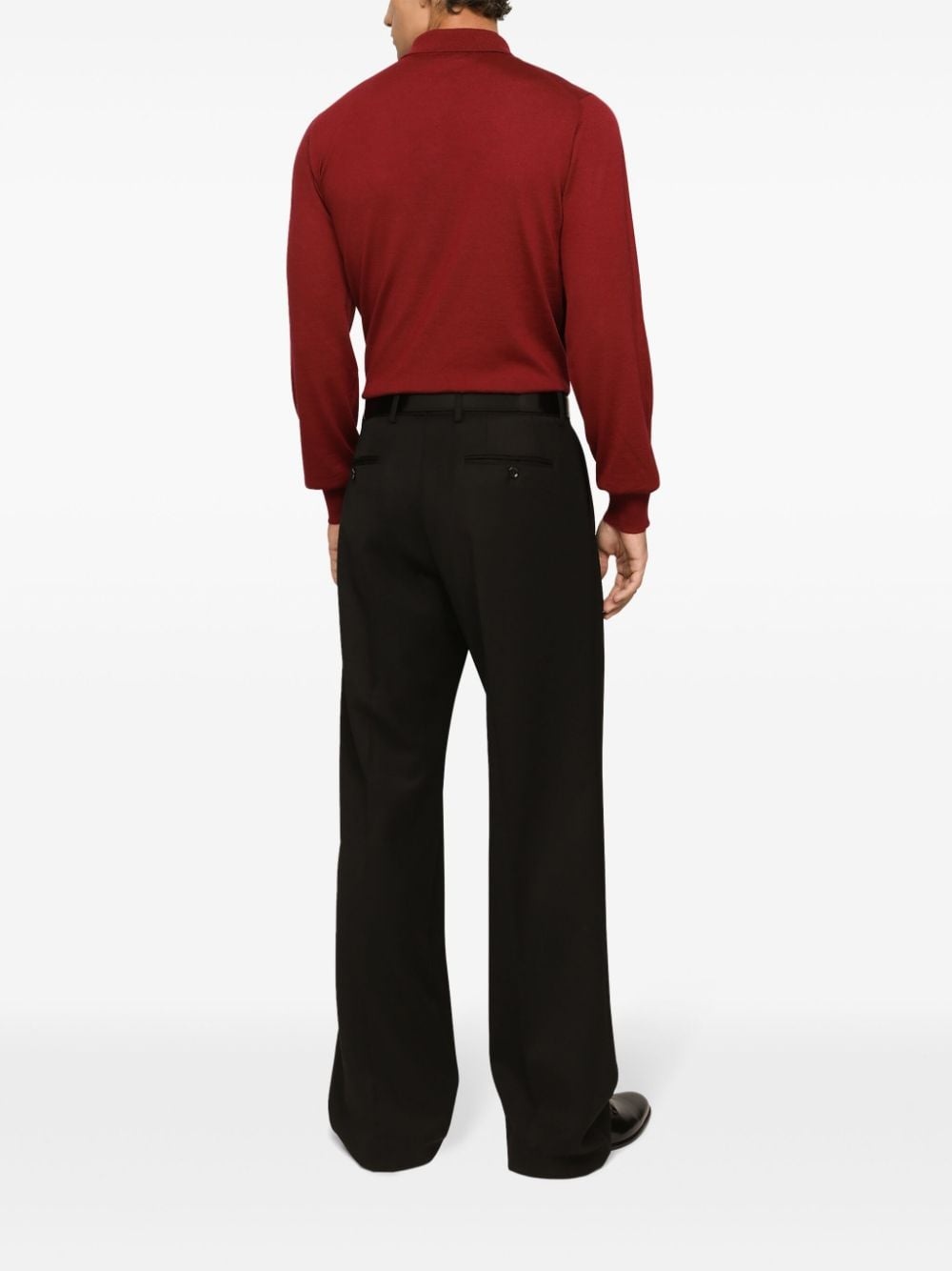 logo-embroidered cashmere polo shirt - 4
