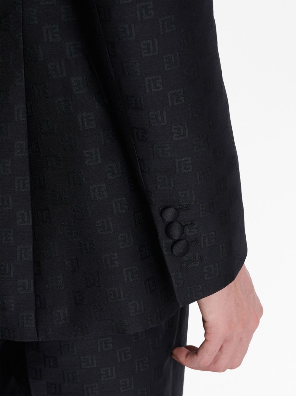 Mini Monogram-print satin blazer - 7