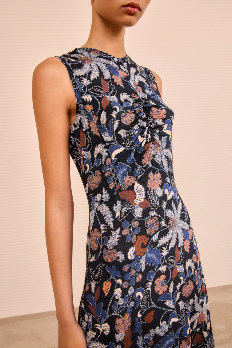 ULLA JOHNSON Lina Sleeveless Ruched Midi Dress outlook