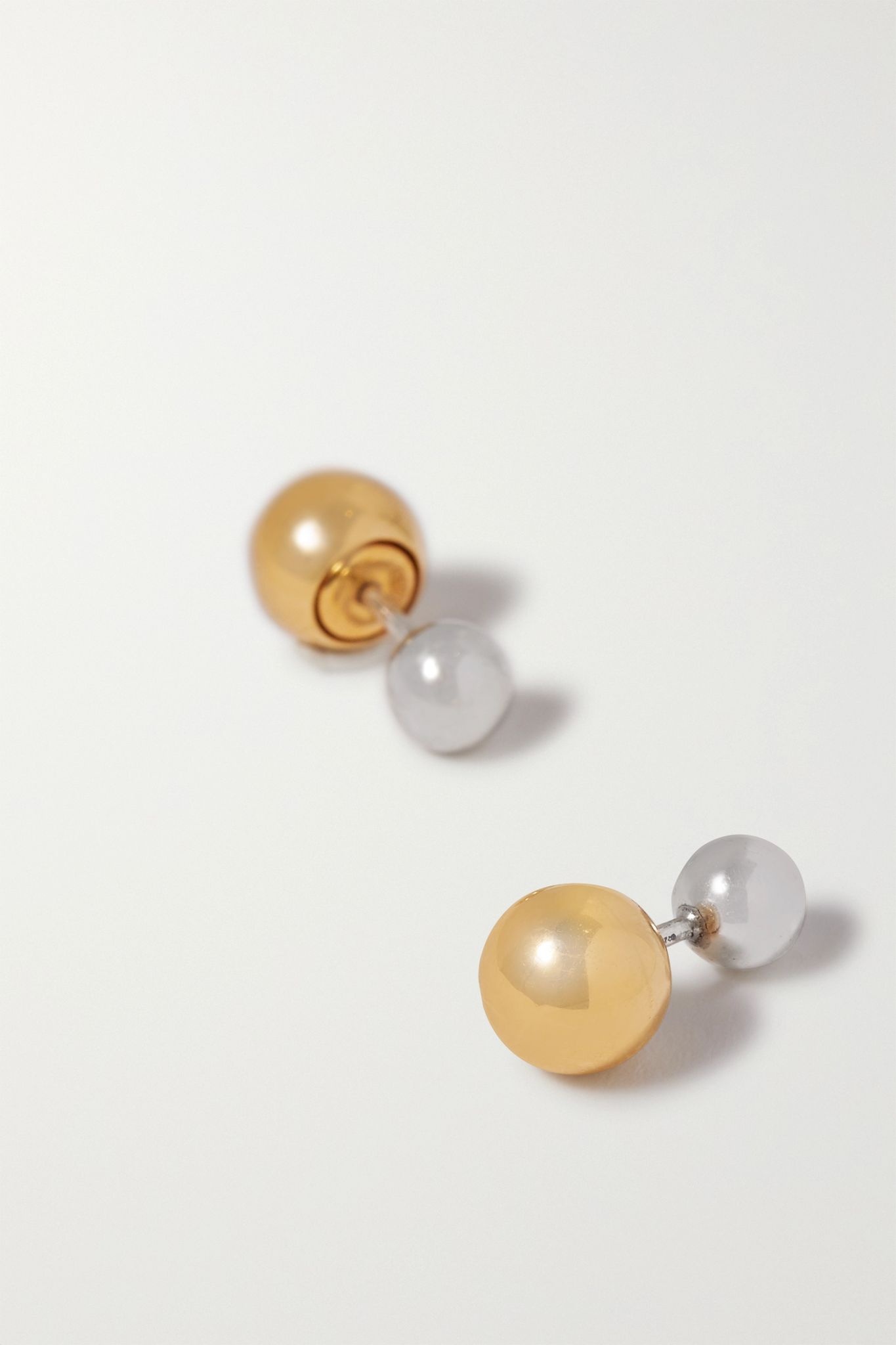 Gold and silver-tone earrings - 4