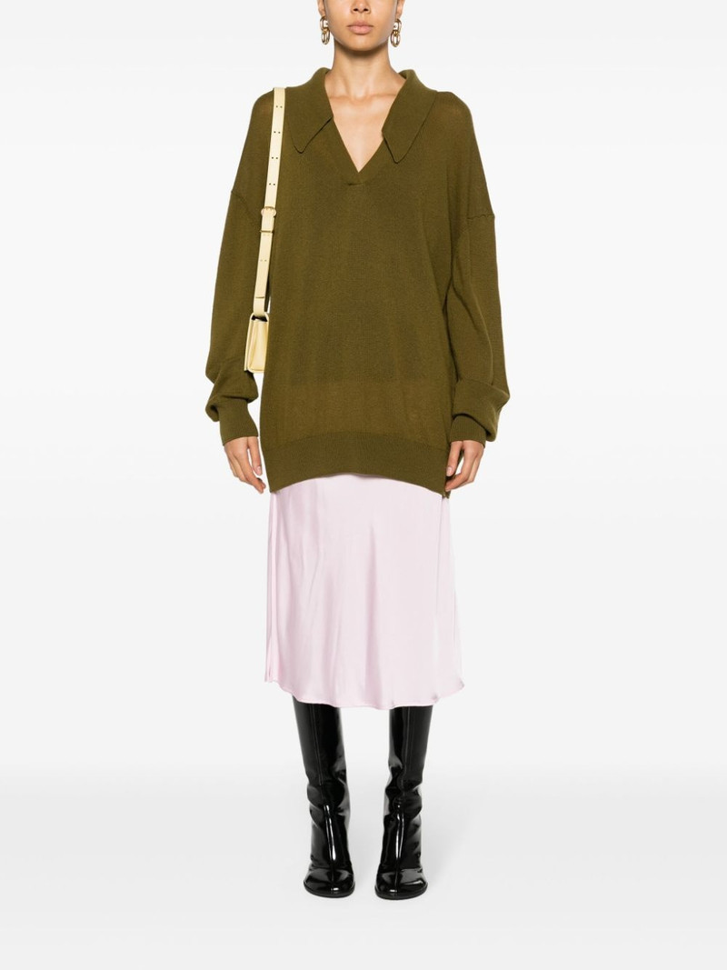 Jil Sander elasticated-waist flared midi skirt outlook
