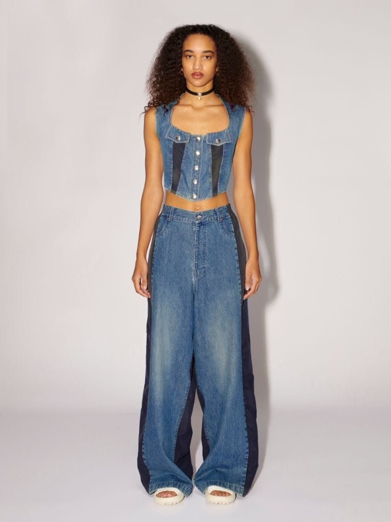 Denim Nylon Pants - 2