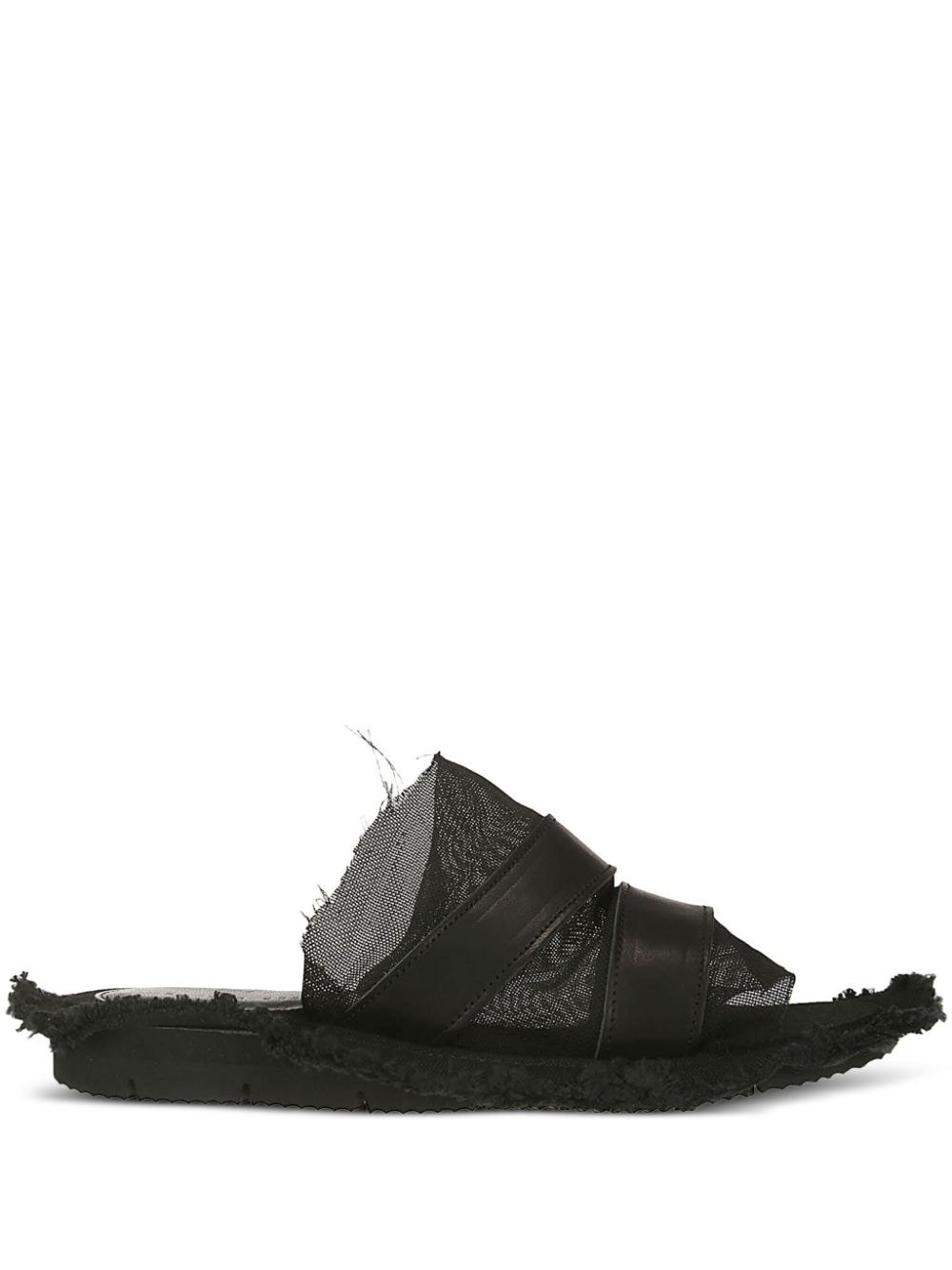 frayed layered sandals - 1