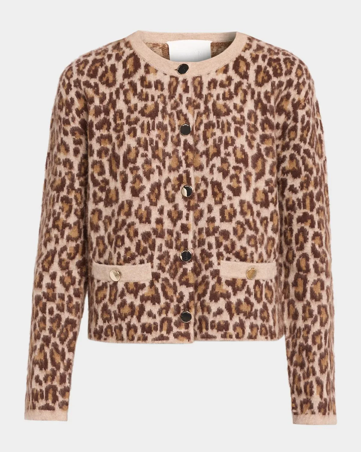 Char Leopard Shrunken Cashmere Cardigan - 1