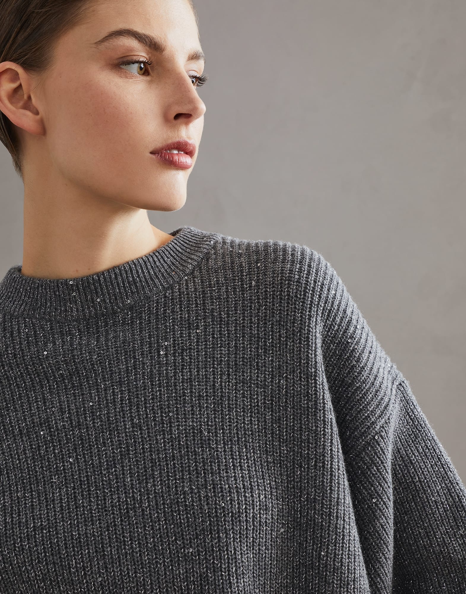 Sparkling & Dazzling cashmere and wool English rib sweater - 3