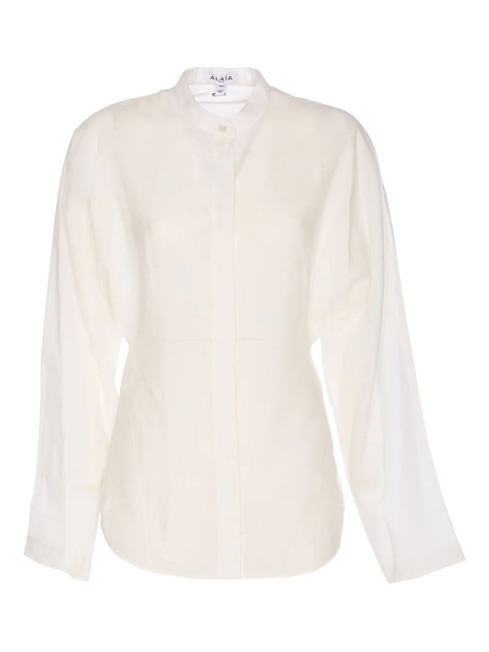 round-hem mandarin-collar blouse - 1