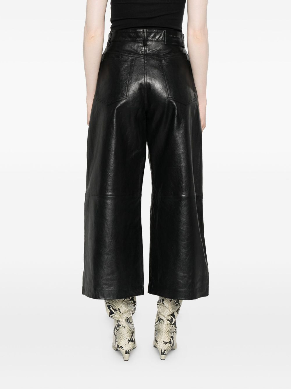 leather panelled trousers - 4