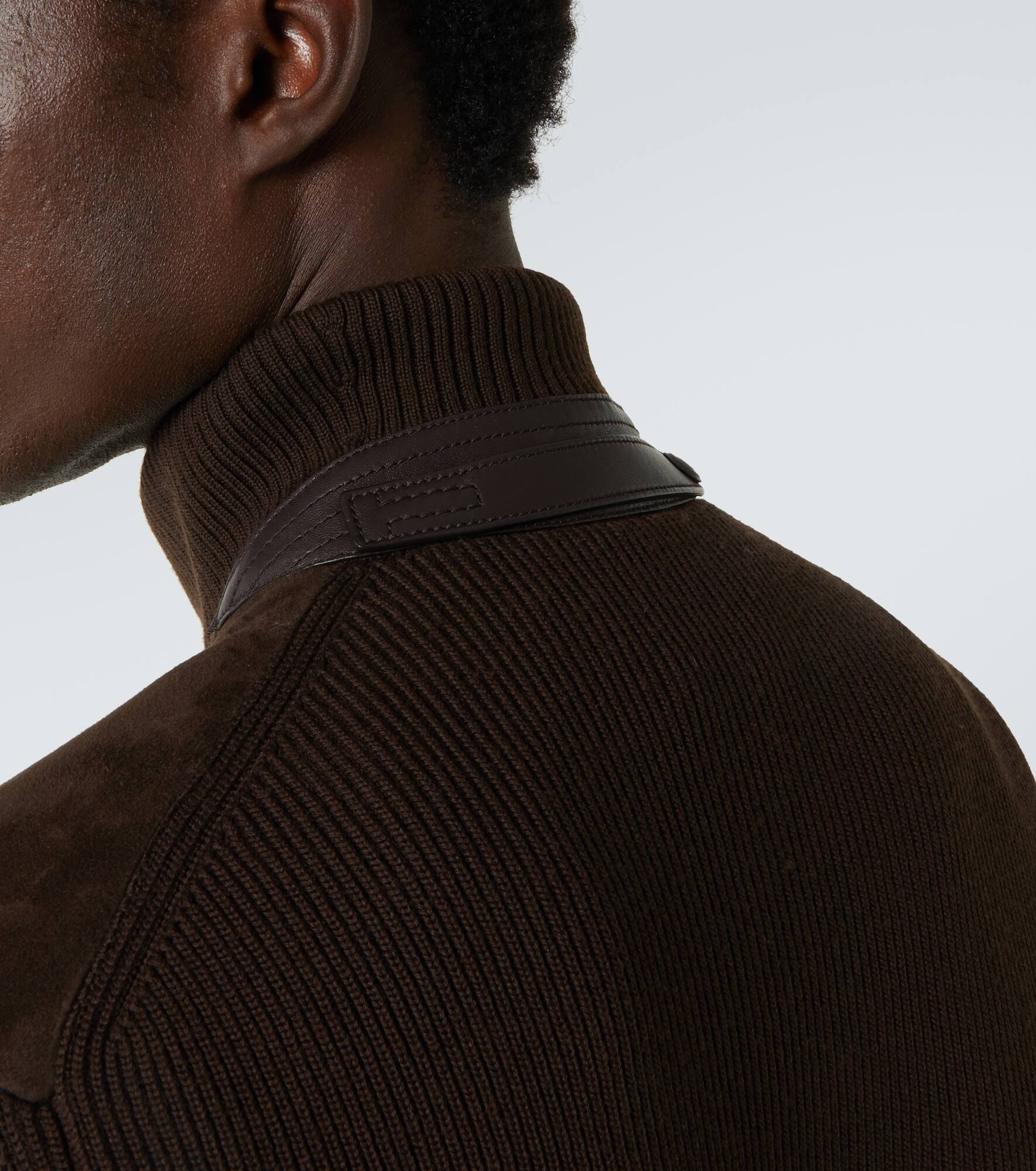 Wool and suede blouson - 6