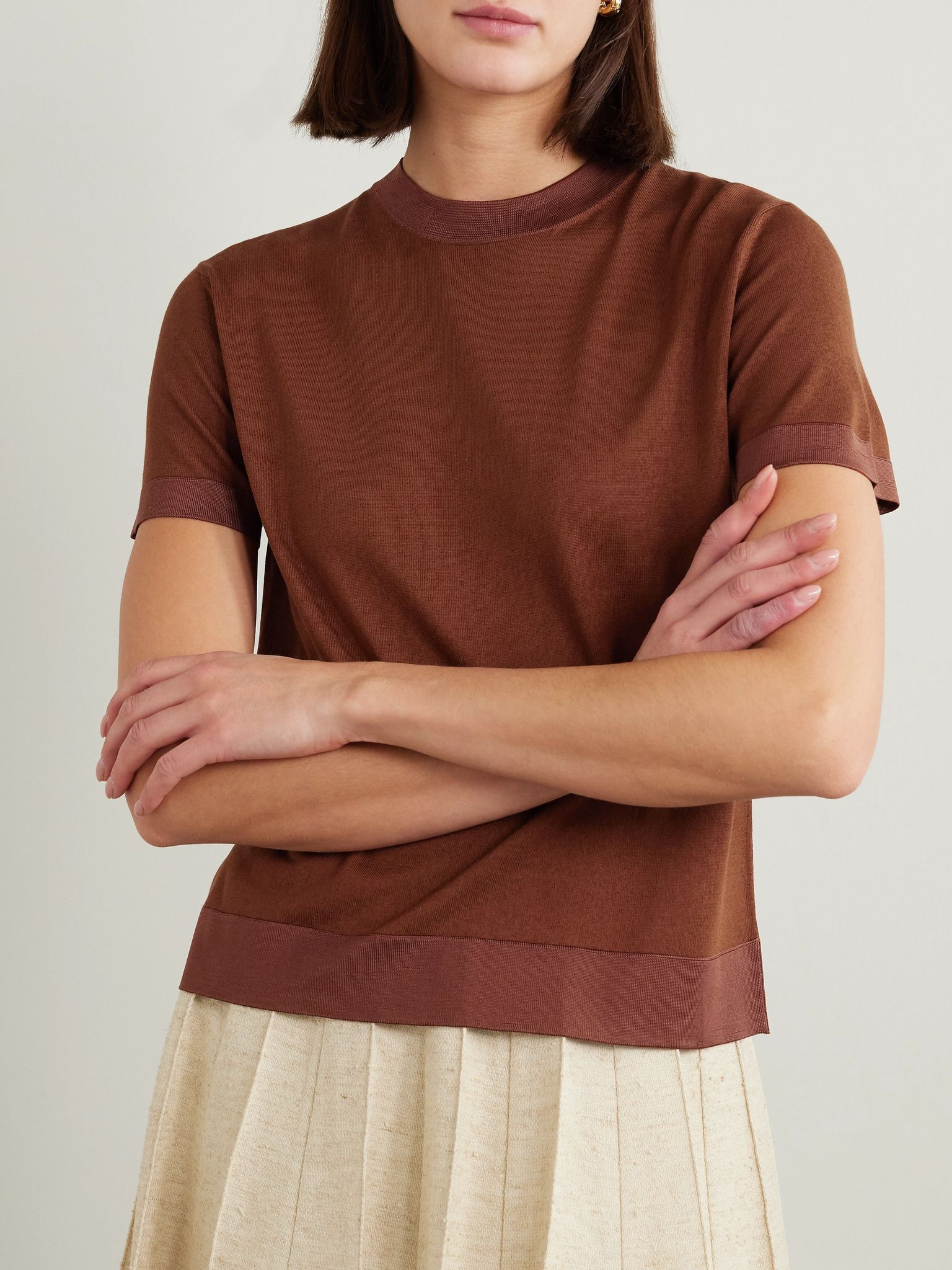 Silk T-shirt Merlot - 3
