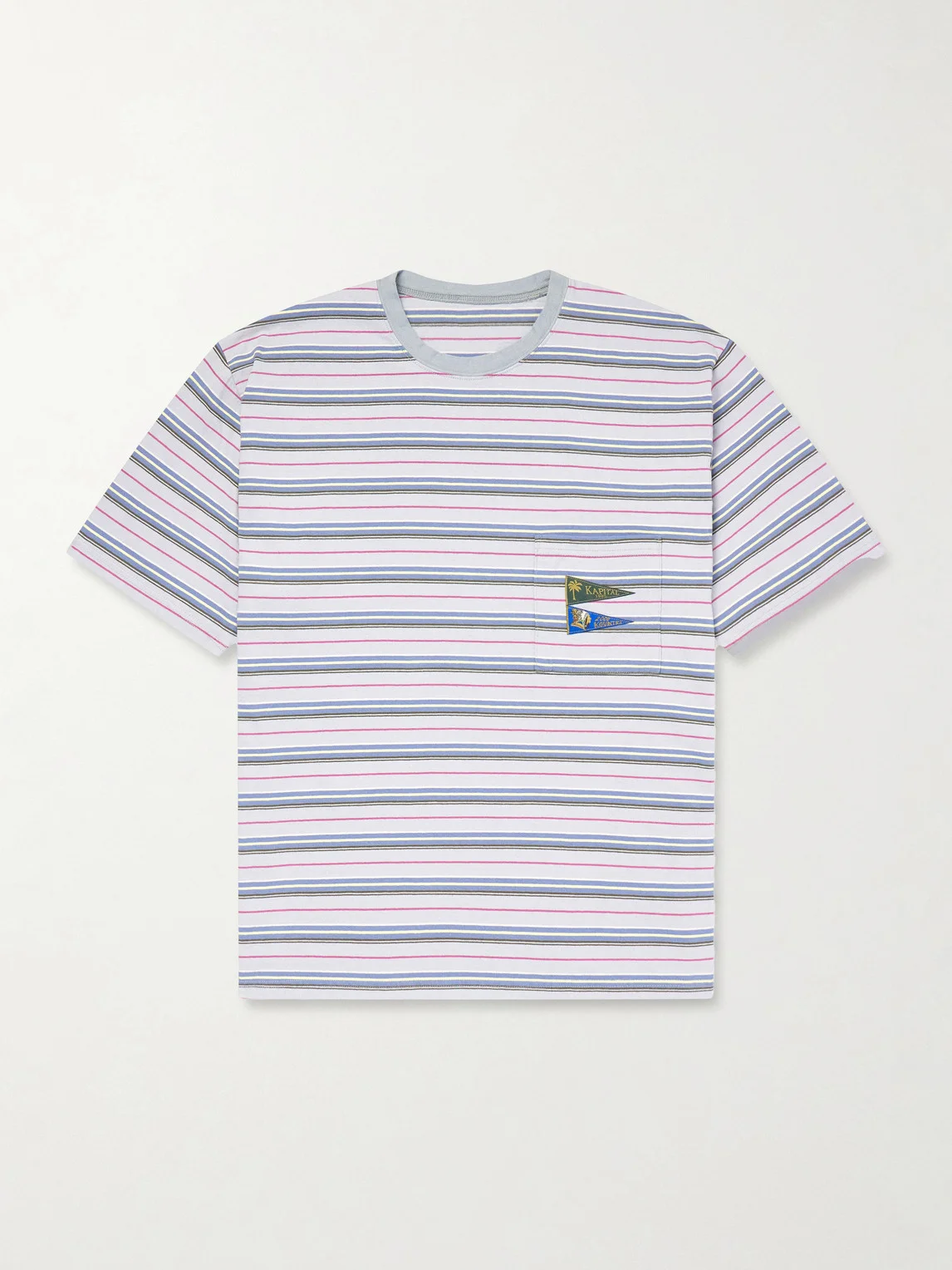 Logo-Appliquéd Striped Cotton-Jersey T-Shirt - 1