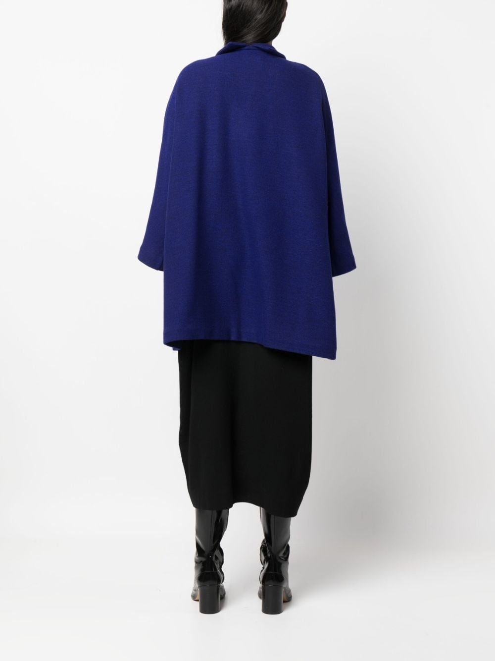 bell-sleeves wool coat - 4
