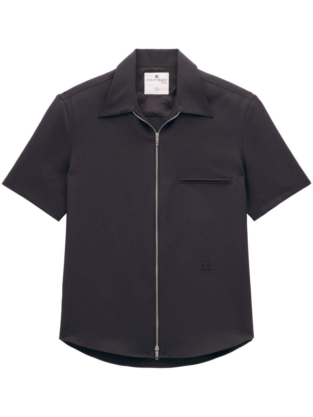 logo-appliqué twill shirt - 1