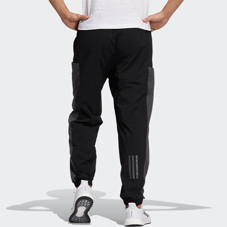 adidas Logo Alphabet Printing Colorblock Bundle Feet Sports Pants Black GN0784 - 3