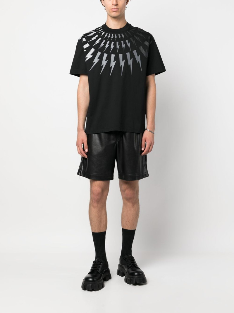 Neil Barrett lightning-print cotton T-shirt outlook