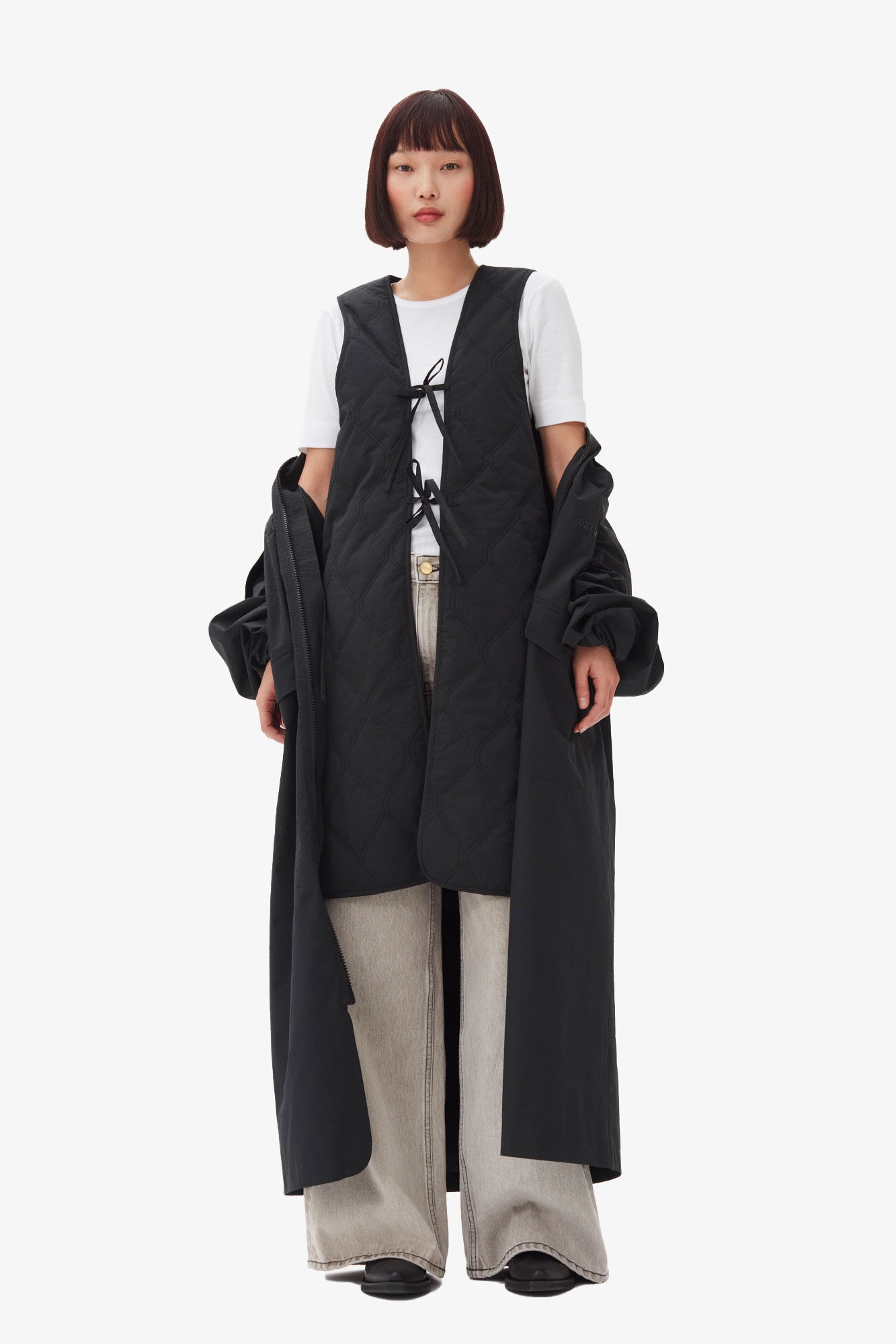 TECH SEERSUCKER OVERSIZED SHELL COAT - 6