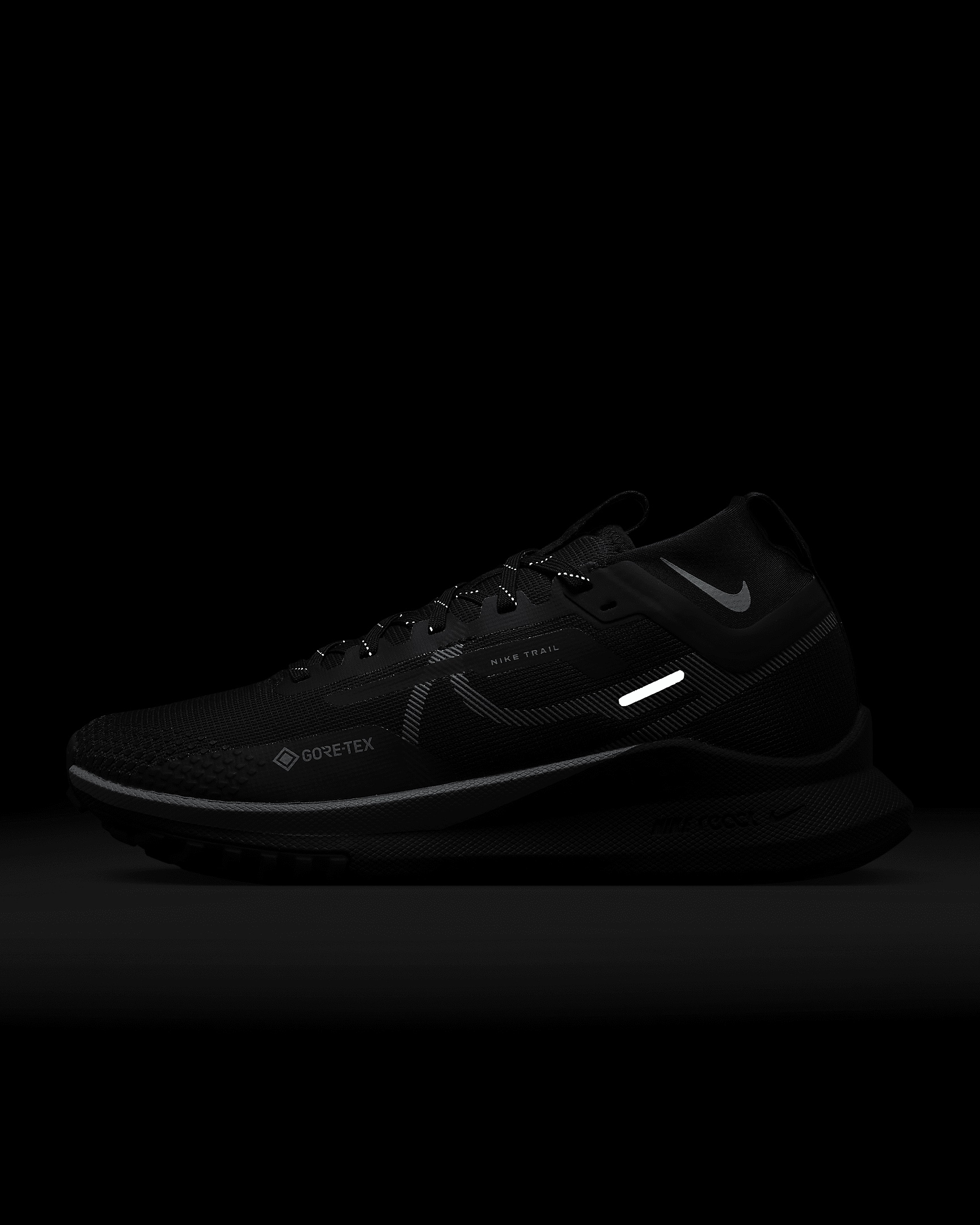 Nike React Pegasus Trail 4 GTX GORE-TEX Mens Size 7.5 Waterpro Black DJ7929-001 Nike React Pegasus Trail 4 Black Dark Grey for Sale  main image 2