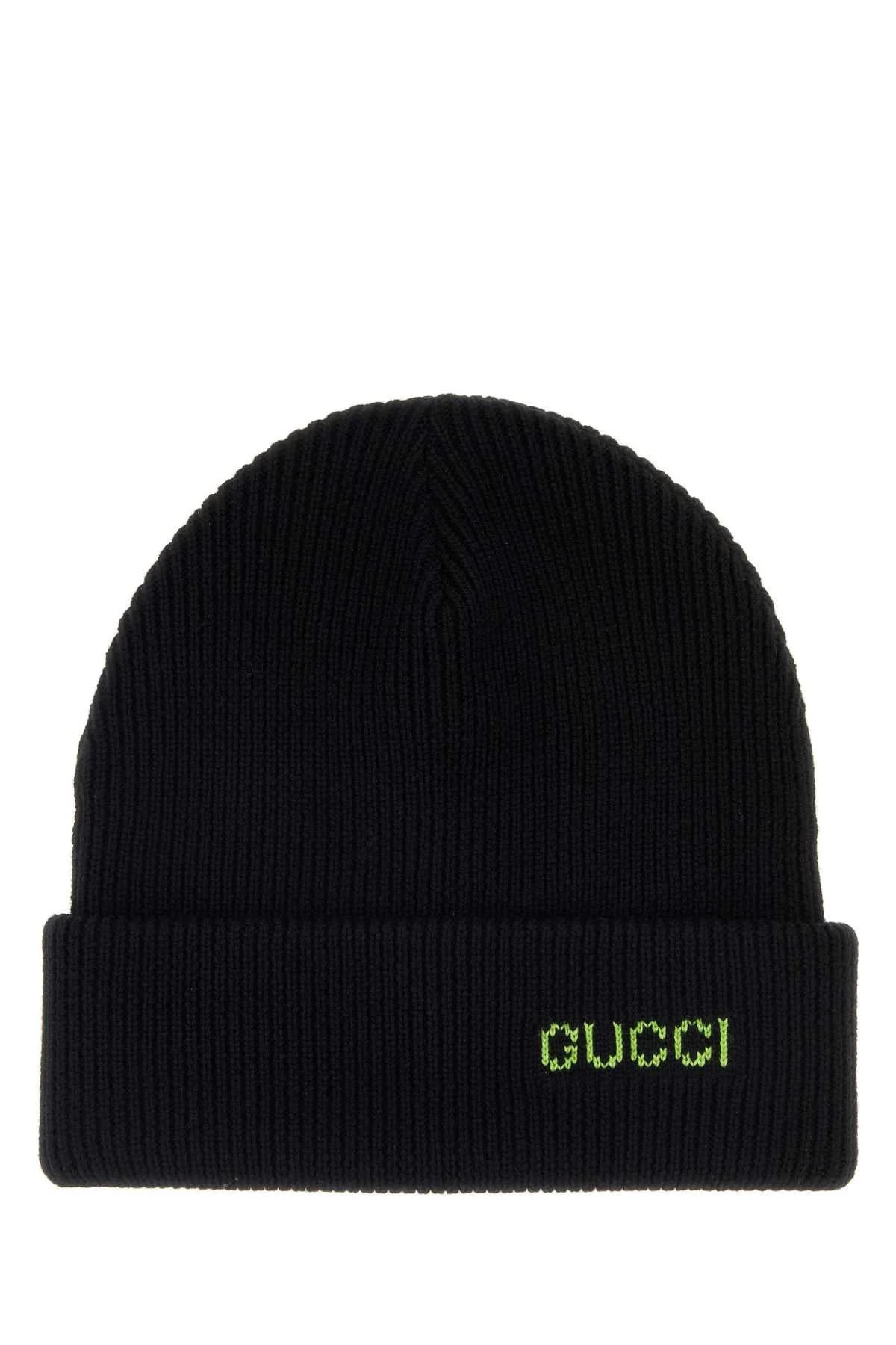 Gucci Men Black Wool Beanie Hat - 1
