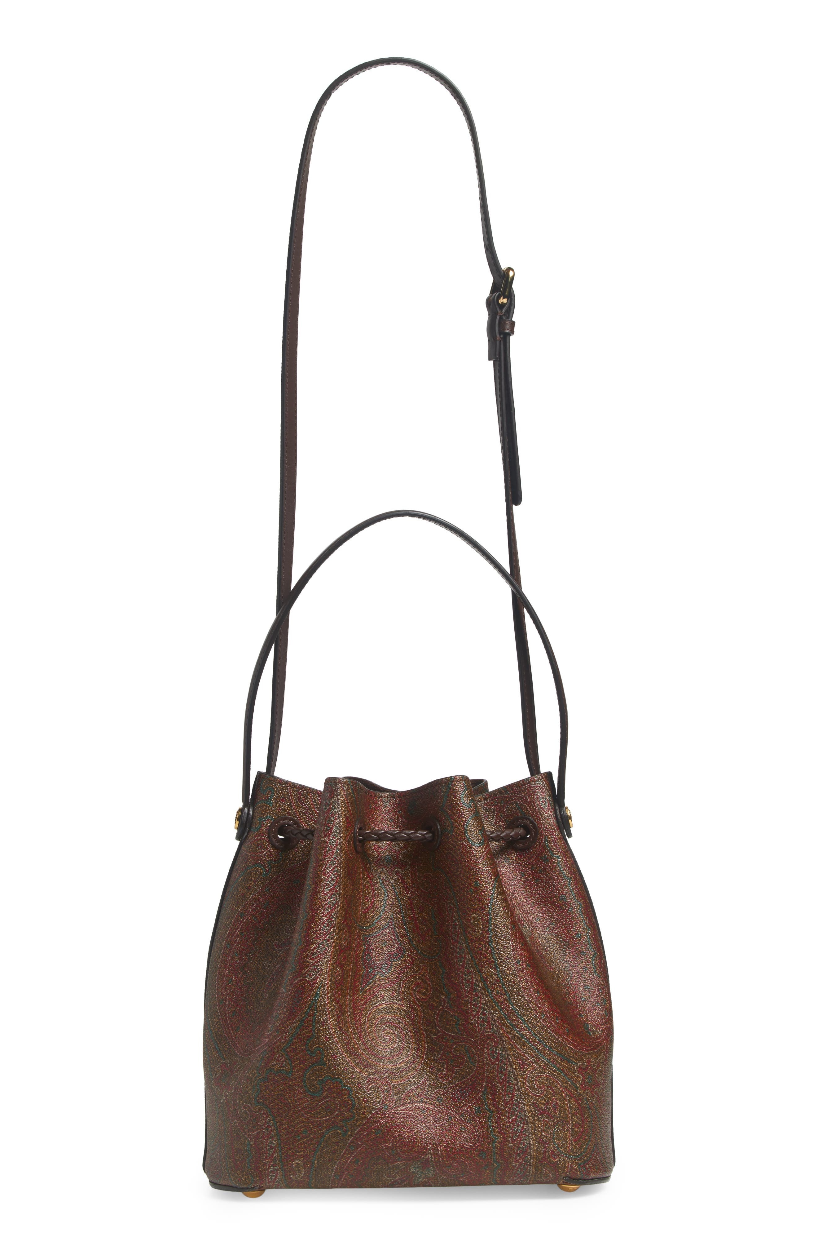 Etro Small Arnica Coated Canvas Bucket Bag in Brown at Nordstrom - 5