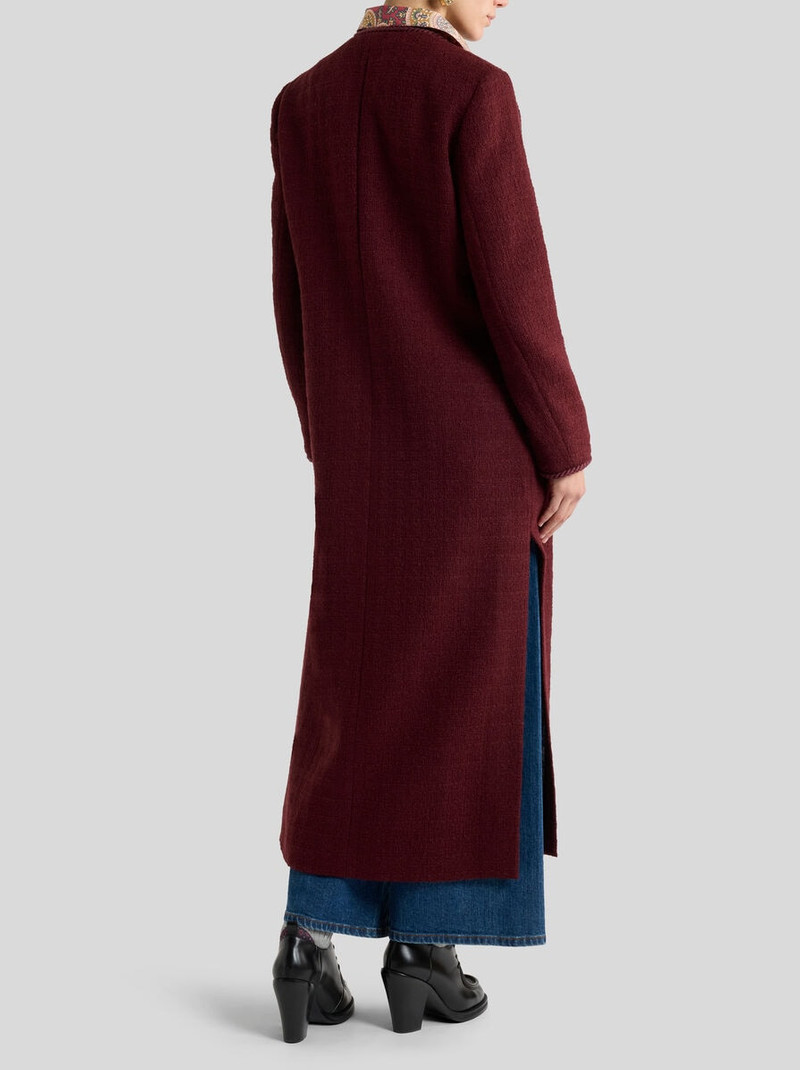 BASKETWEAVE WOOL-BLEND COAT WITH CHECK MOTIF 4