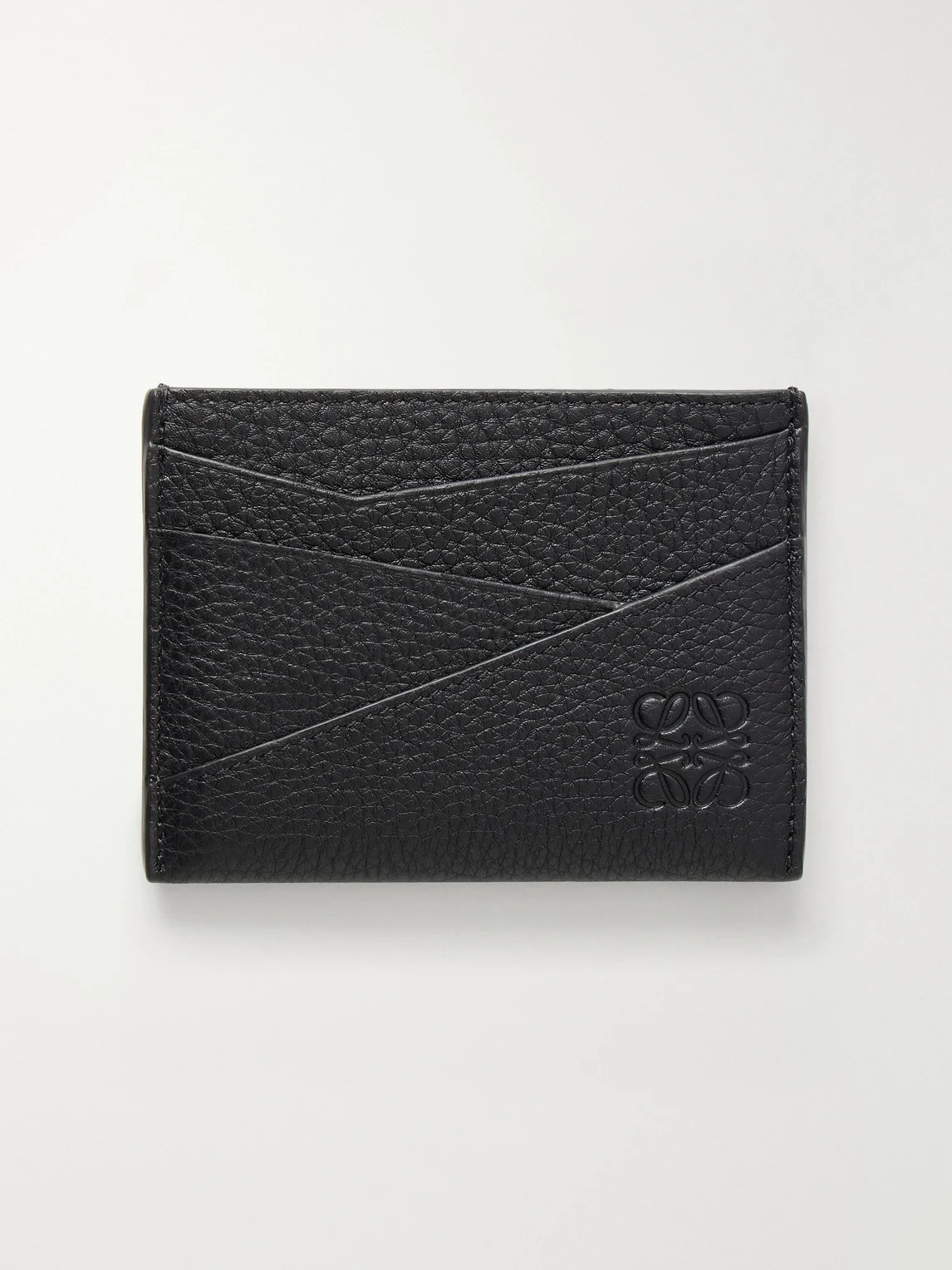 Puzzle Edge Anagram-Debossed Leather Cardholder - 1