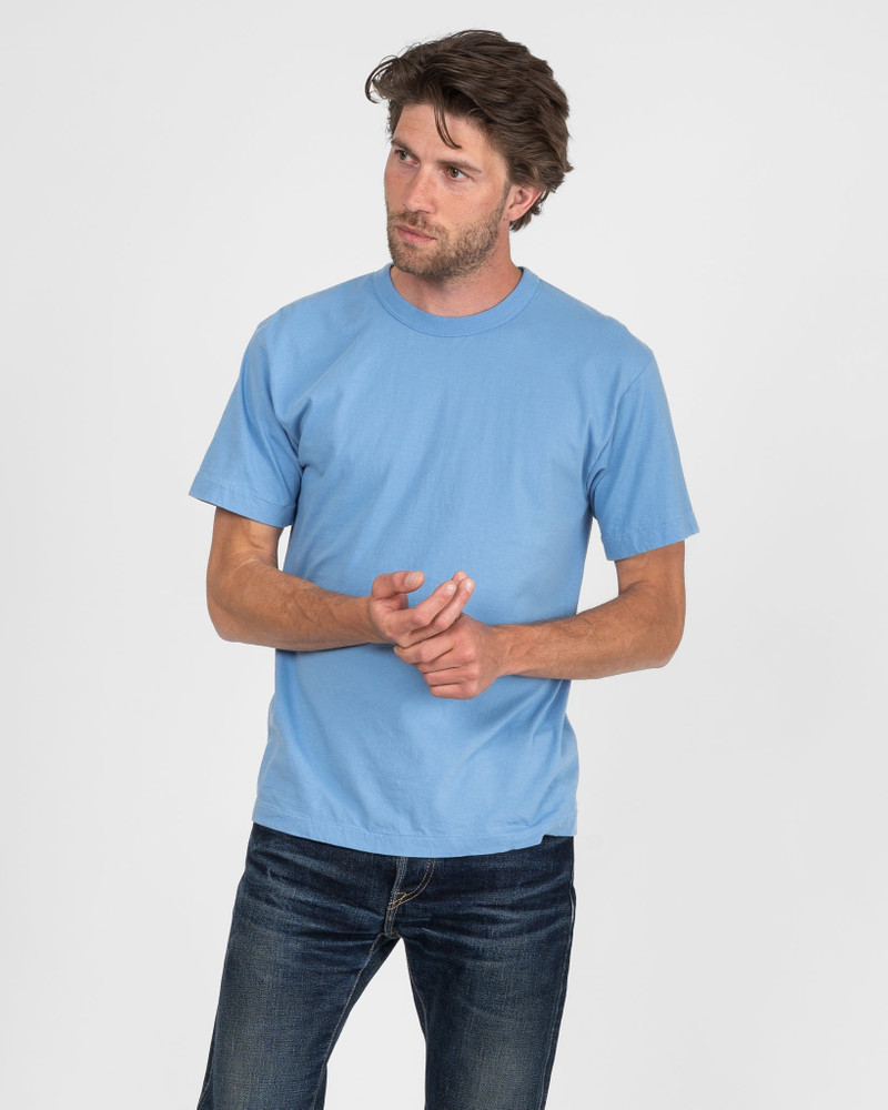 Iron Heart UTIL-LBL UTILITEES - 5.5oz Loopwheel Crew Neck T-Shirt - Light Blue outlook