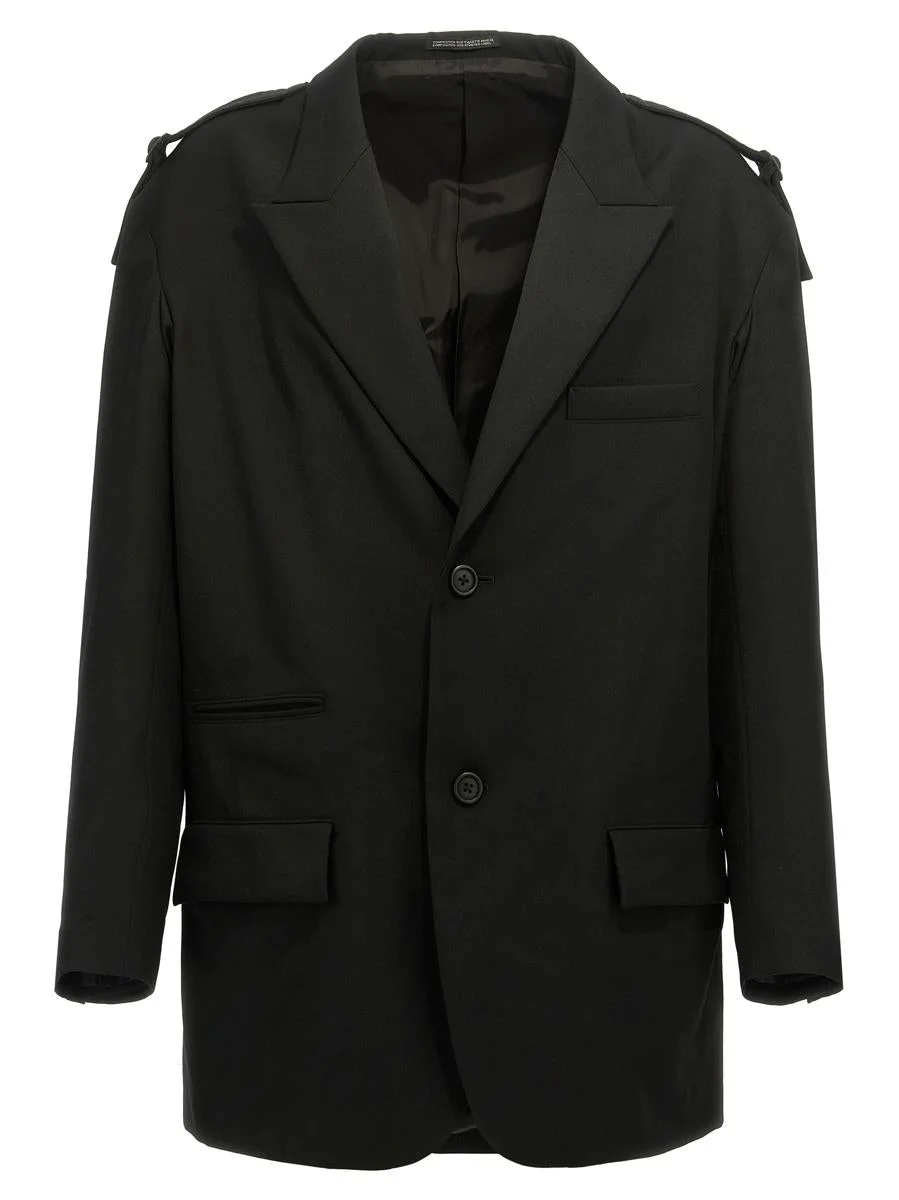 Yohji Yamamoto Single-Breasted Blazer With Strap Detail - 1