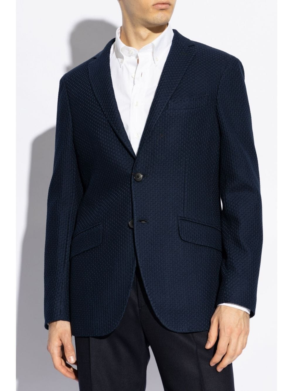 notched-lapel single-breasted blazer - 3