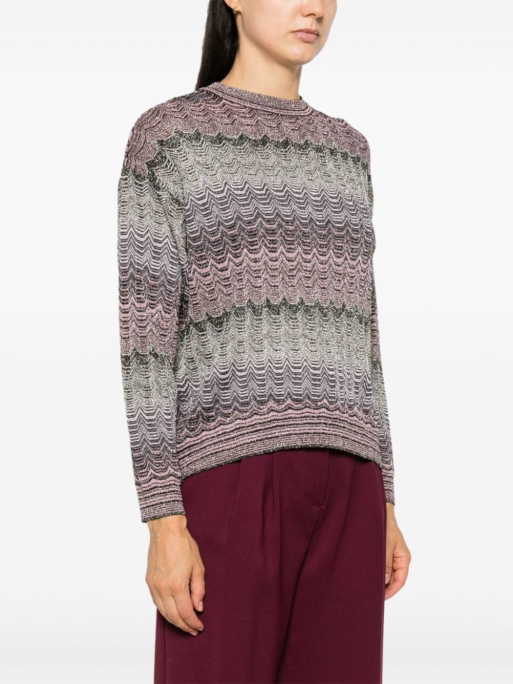 zigzag-woven sweater - 3