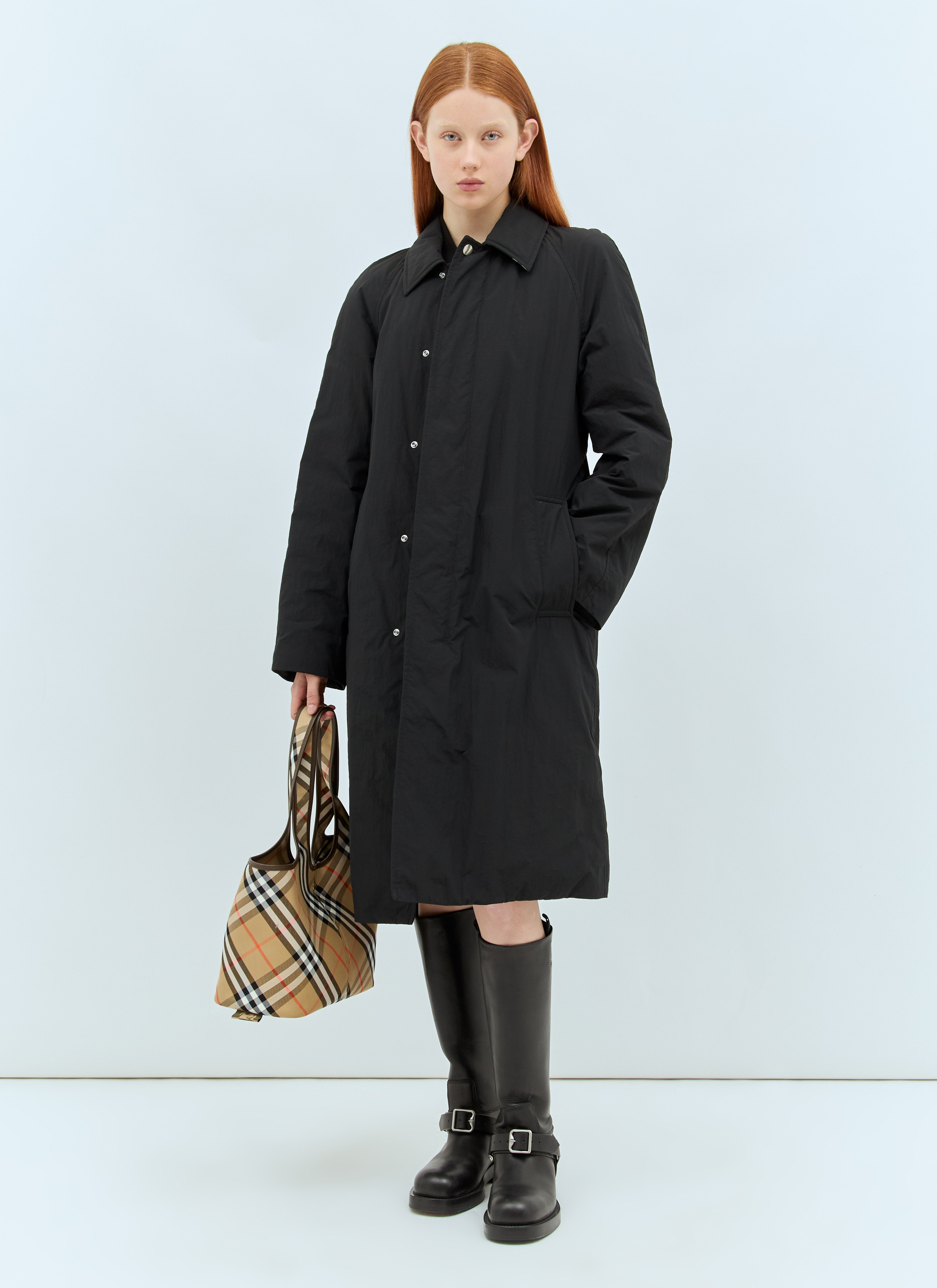 Burberry Women Long Nylon Cotton Padded Car Coat - 4