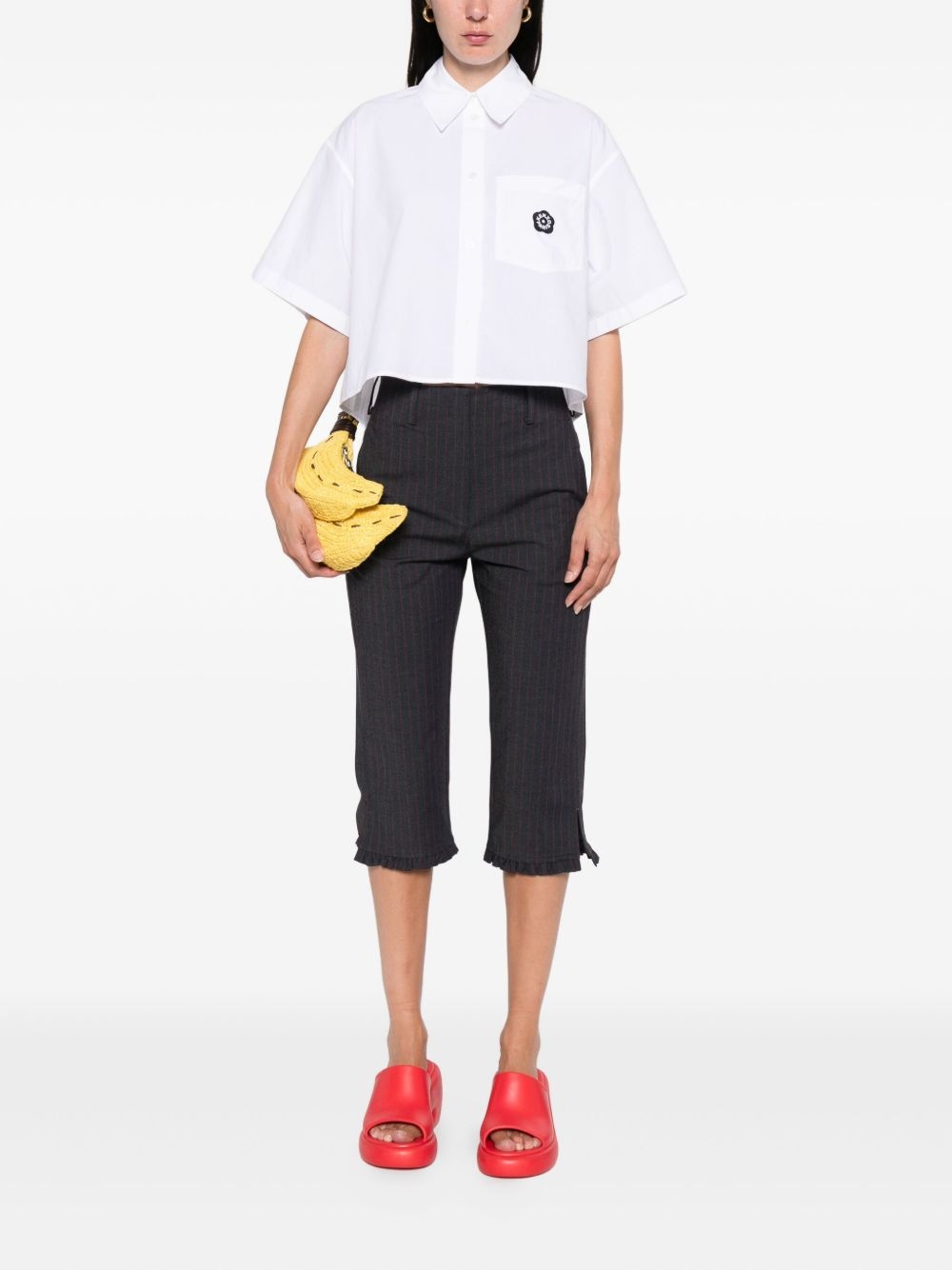 logo-patch cotton shirt - 2