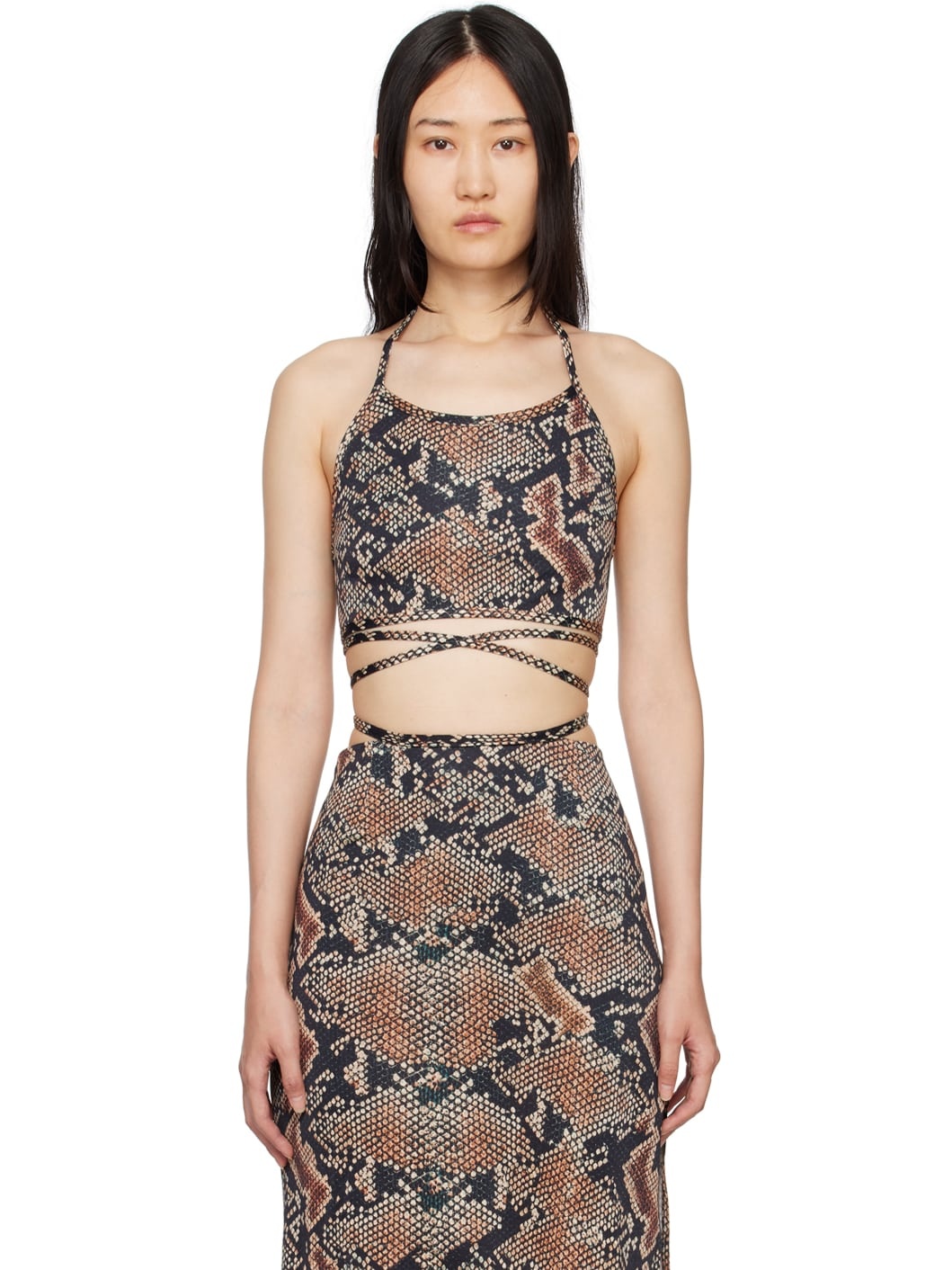 Black Snake Print Tank Top - 1