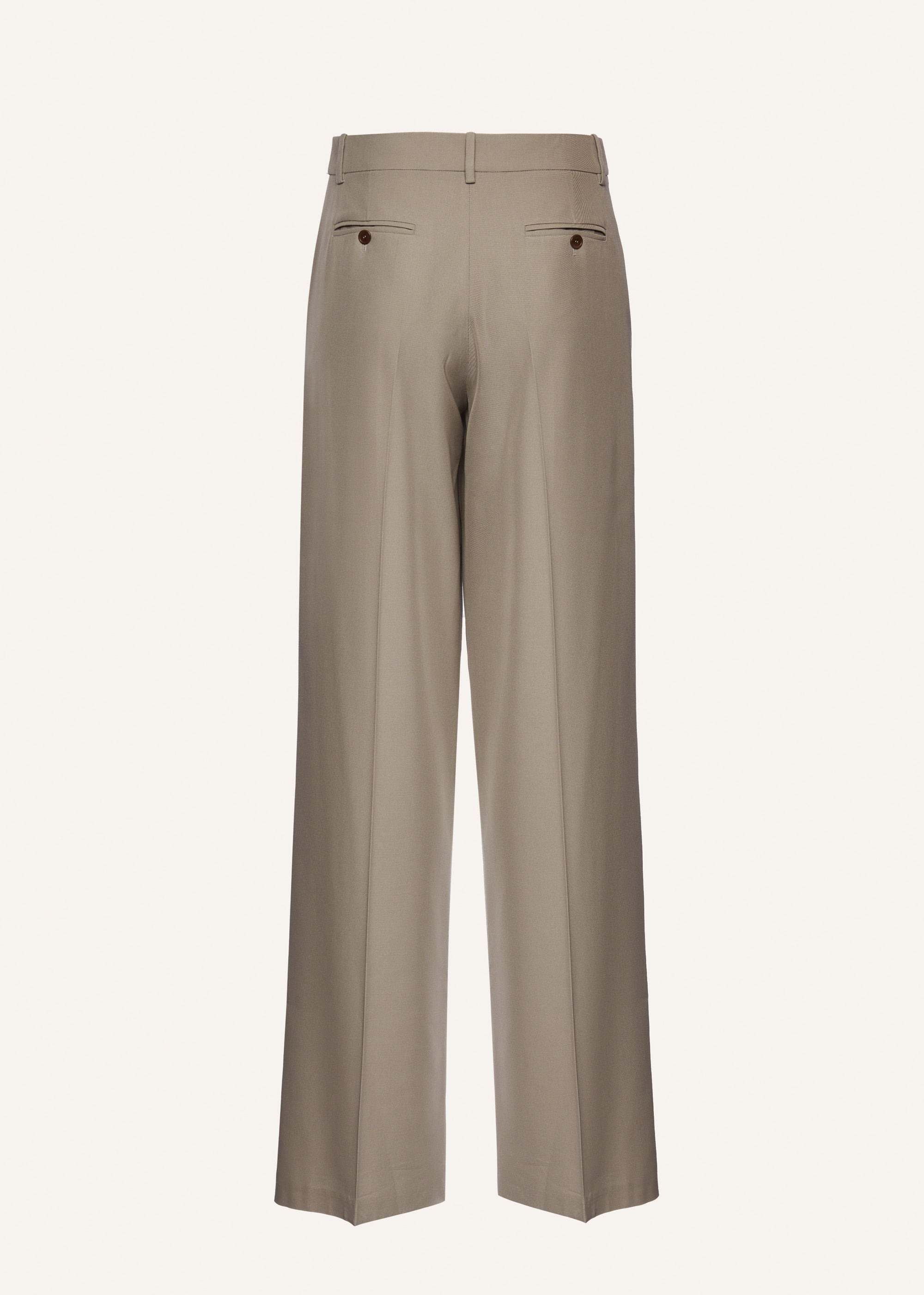 Relaxed silk trousers in khaki - 2