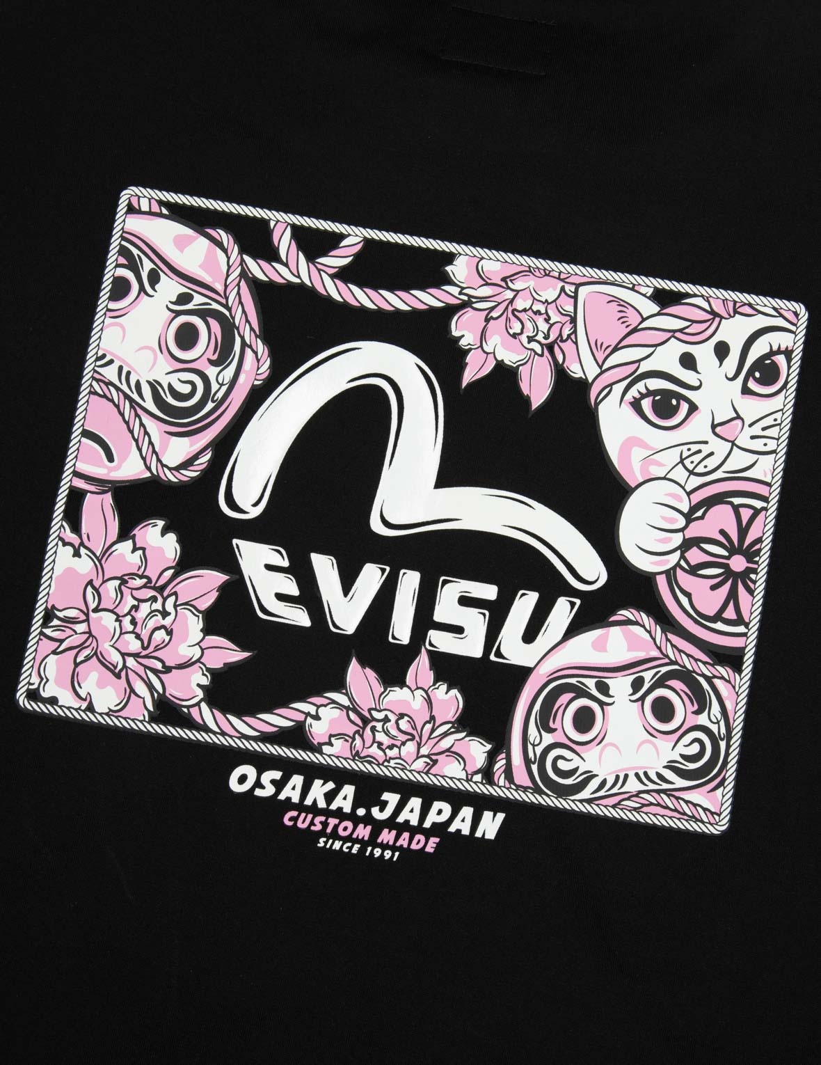 CHERRY BLOSSOM AND FESTIVAL-THEMED DARUMA CROPPED T-SHIRT - 7