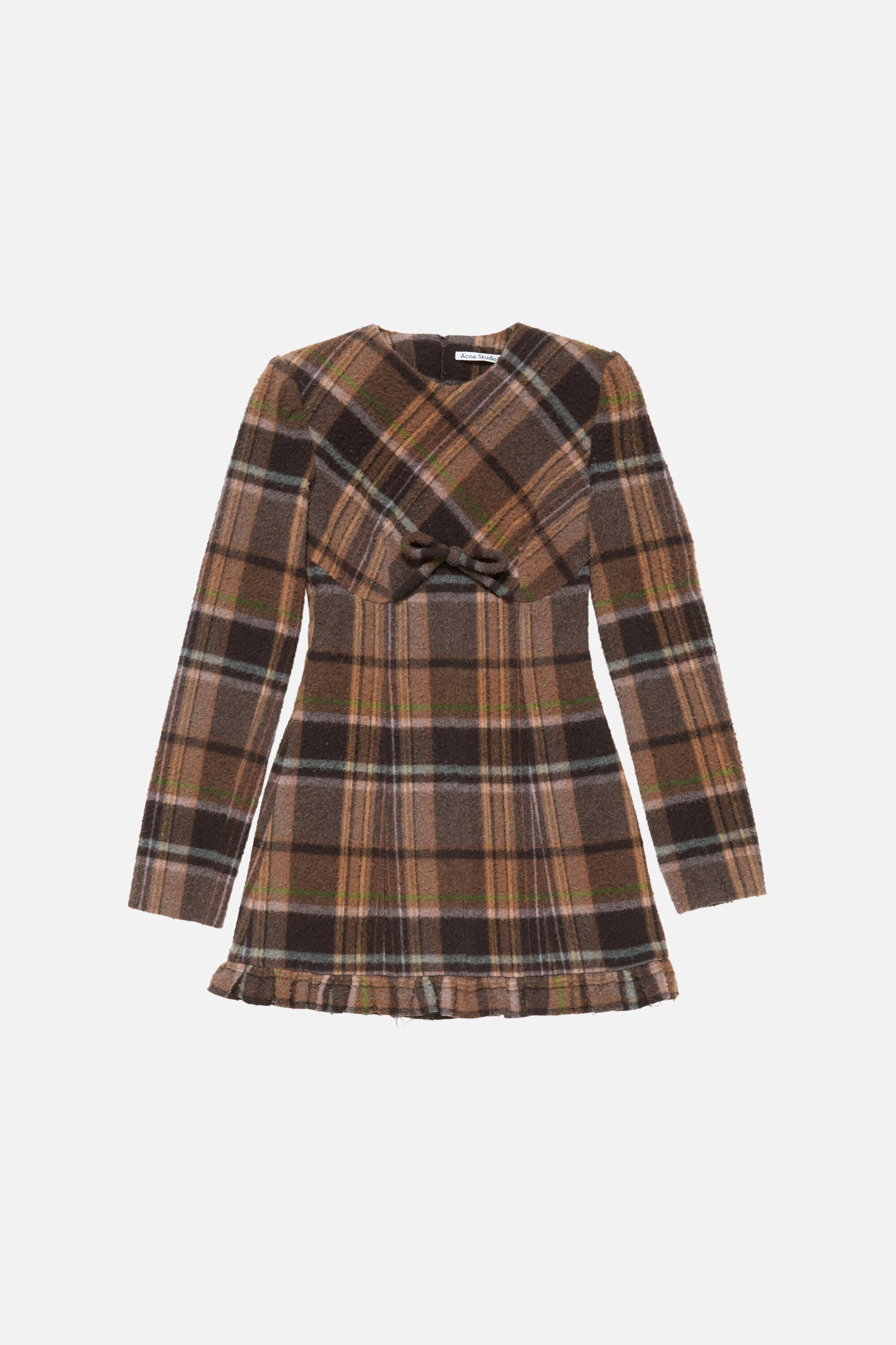 Wool mini dress - Multi brown - 6