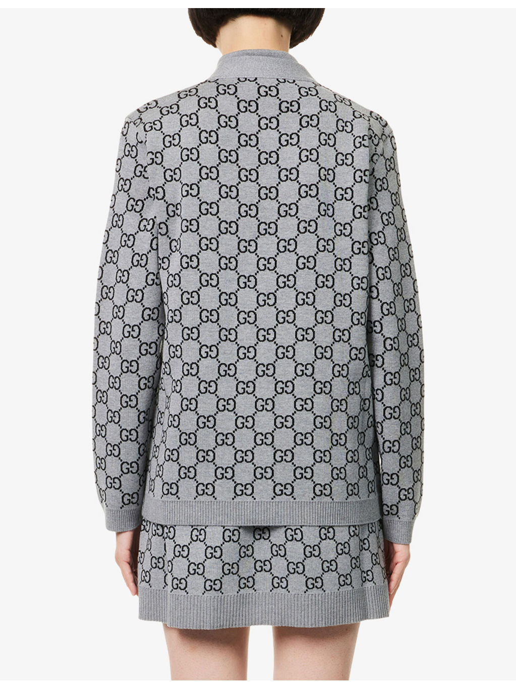 Monogram V-Neck Knitted Wool Cardigan - 4