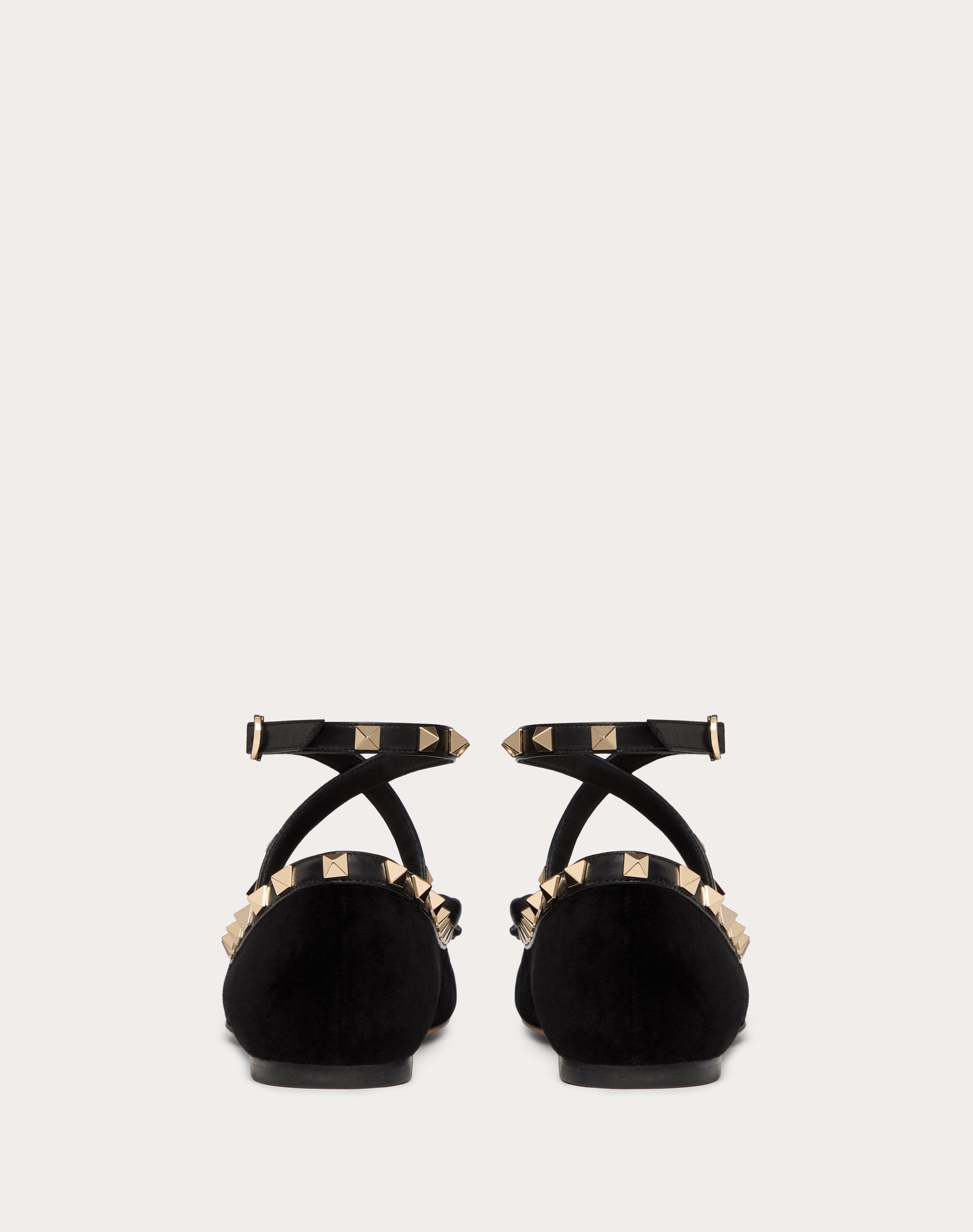 ROCKSTUD VELVET BALLERINA - 3