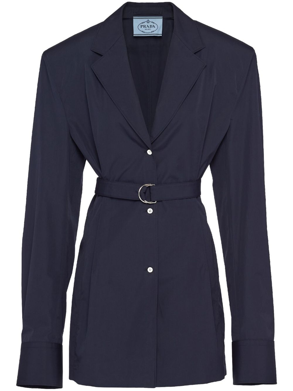 cotton-poplin belted blazer - 1