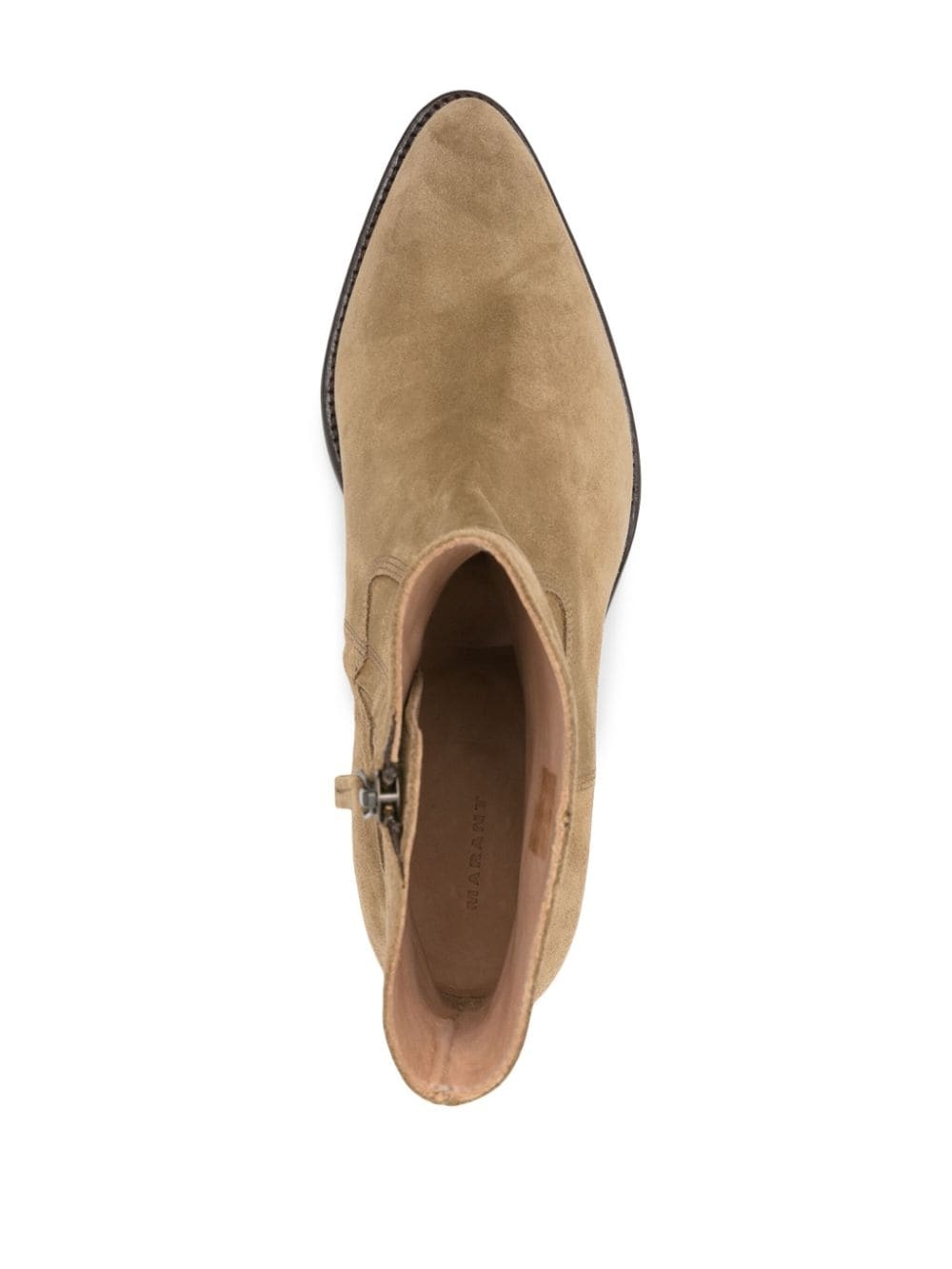 pointed-toe suede ankle boots - 4