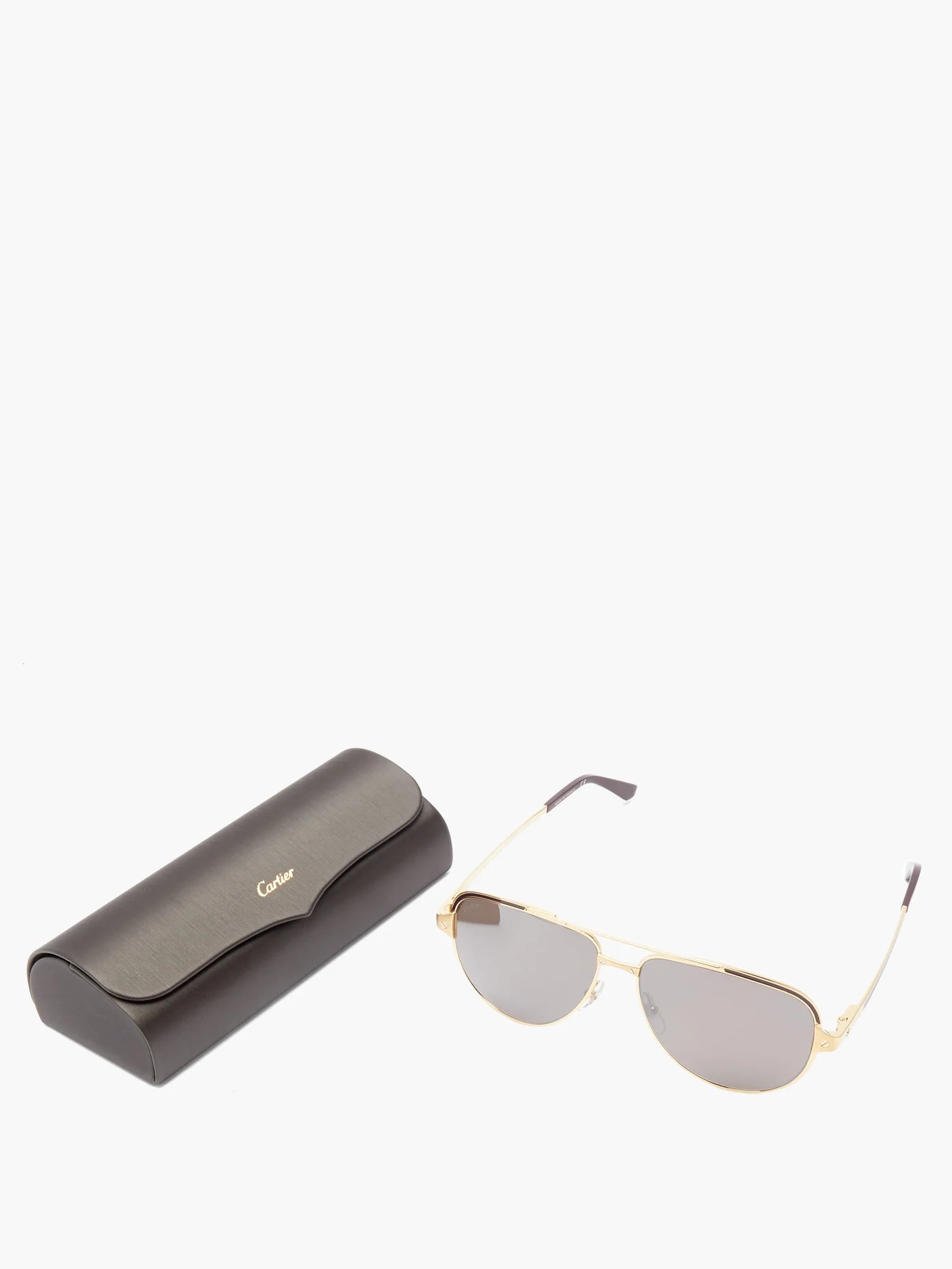 Santos de Cartier aviator metal sunglasses - 5